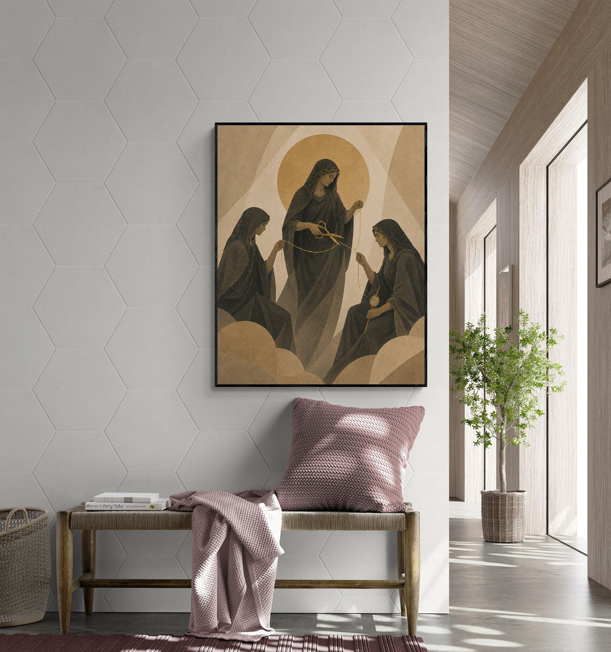 Three Fates And Thread Of Life Art Print | Greek Mythology | Gods and Goddess | Home Decor