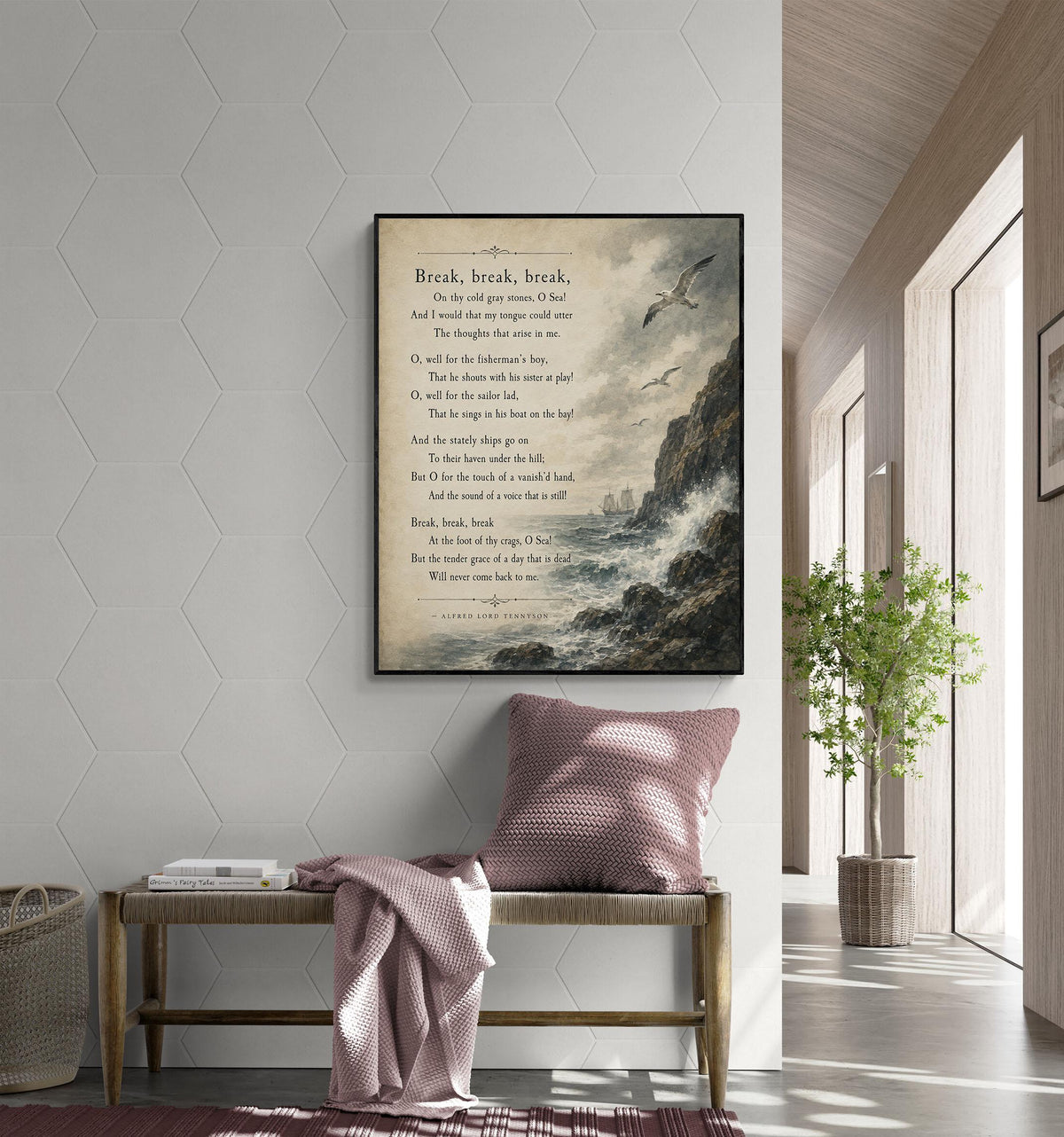 Break by Alfred Lord Tennyson Wall Art Print | Literary Decor | Seascape Gift