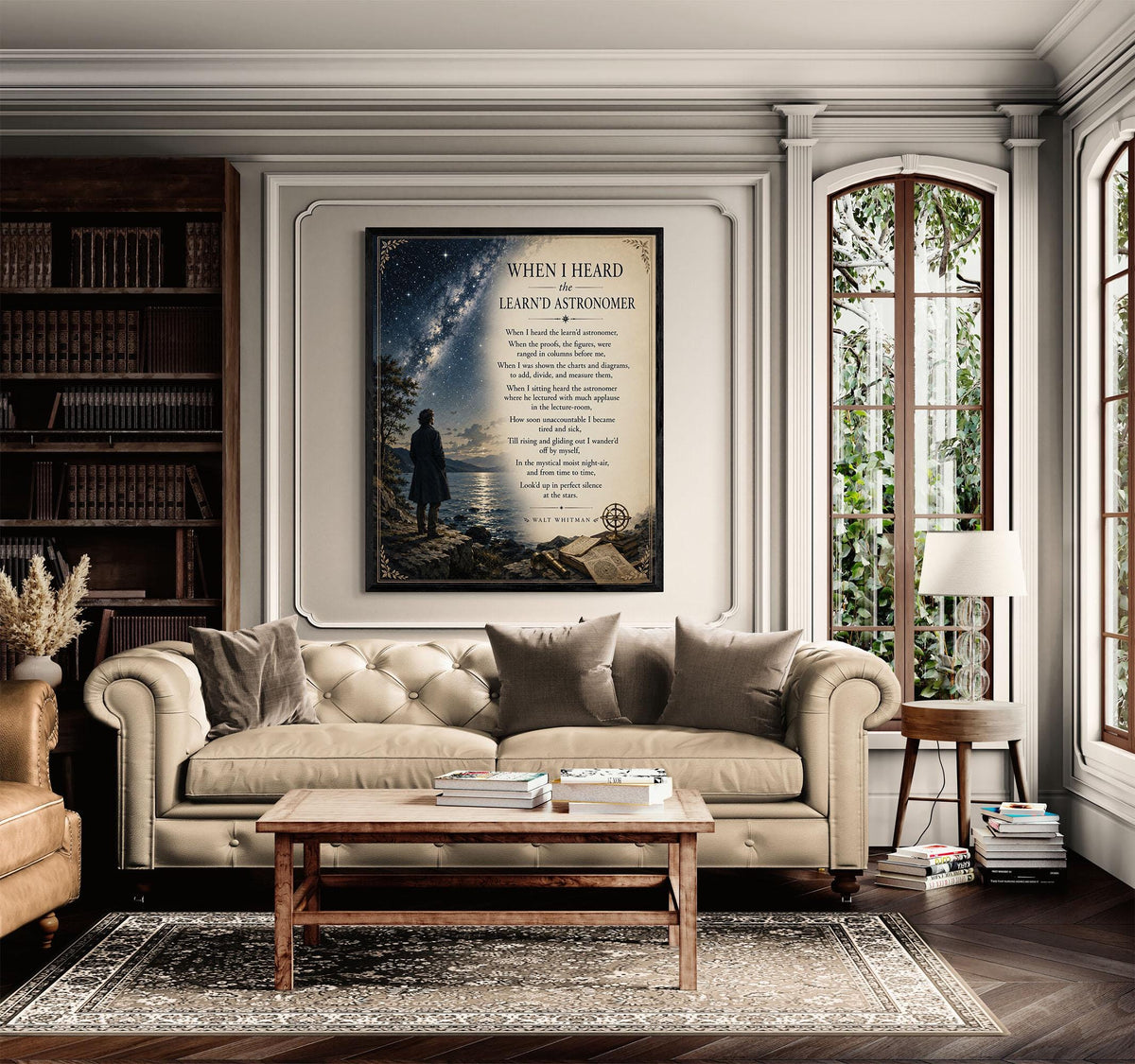 When I Heard The Learnd Astronomer Walt Whitman Wall Art Print | Literary Gift | Landscape Home Decor