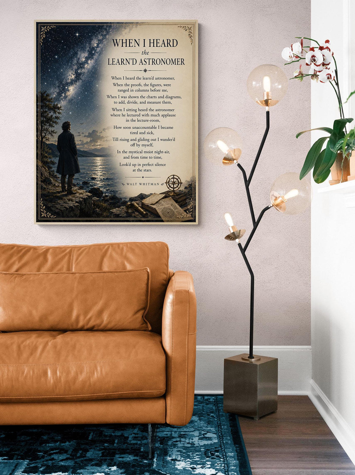 When I Heard The Learnd Astronomer Walt Whitman Wall Art Print | Literary Gift | Landscape Home Decor