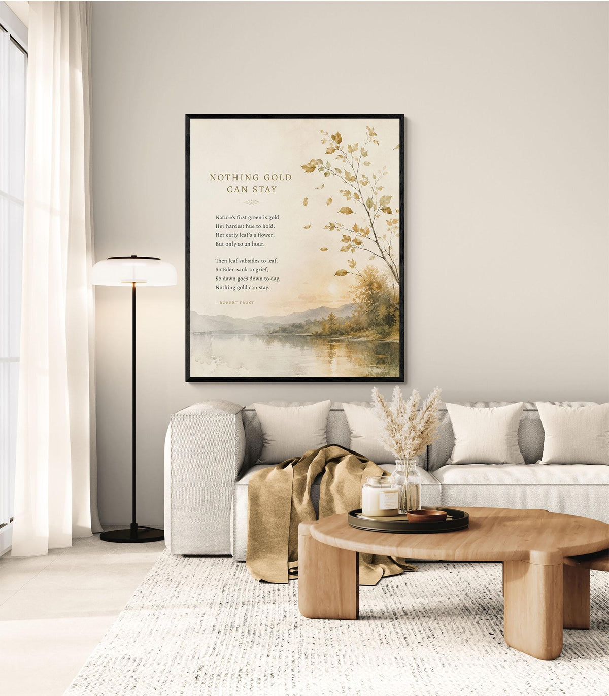 Nothing Gold Can Stay Art Print | Robert Frost | Fall Literature Quote | Thanksgiving Home Decor