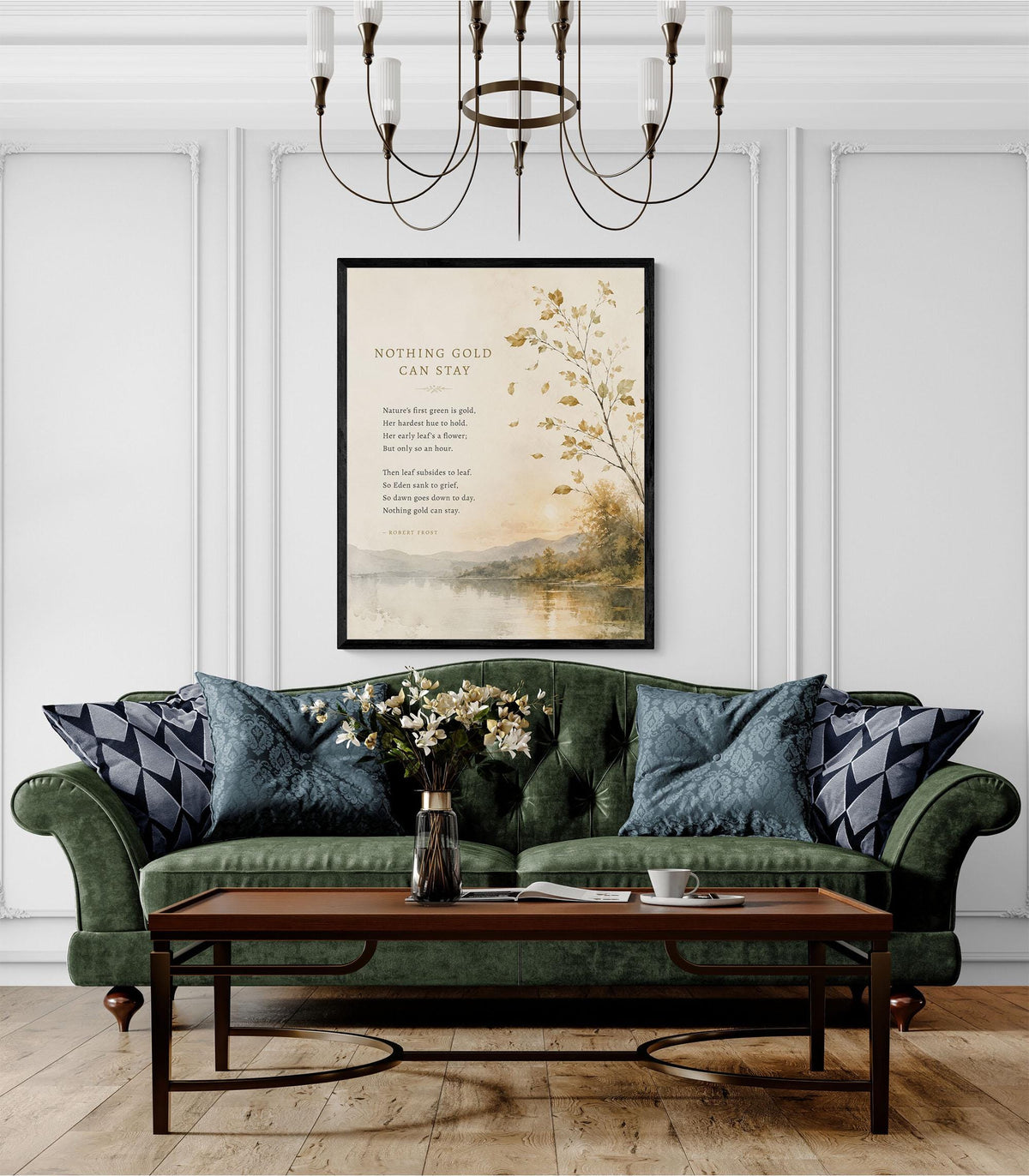 Nothing Gold Can Stay Art Print | Robert Frost | Fall Literature Quote | Thanksgiving Home Decor