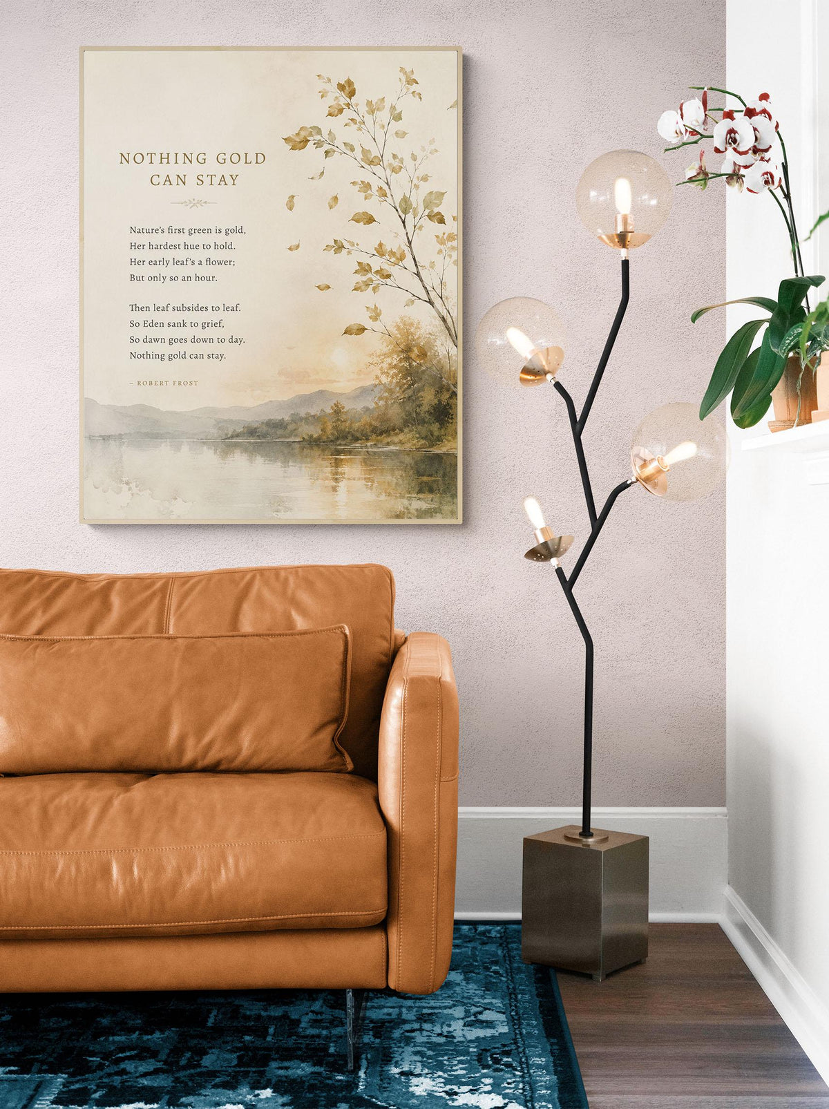 Nothing Gold Can Stay Art Print | Robert Frost | Fall Literature Quote | Thanksgiving Home Decor