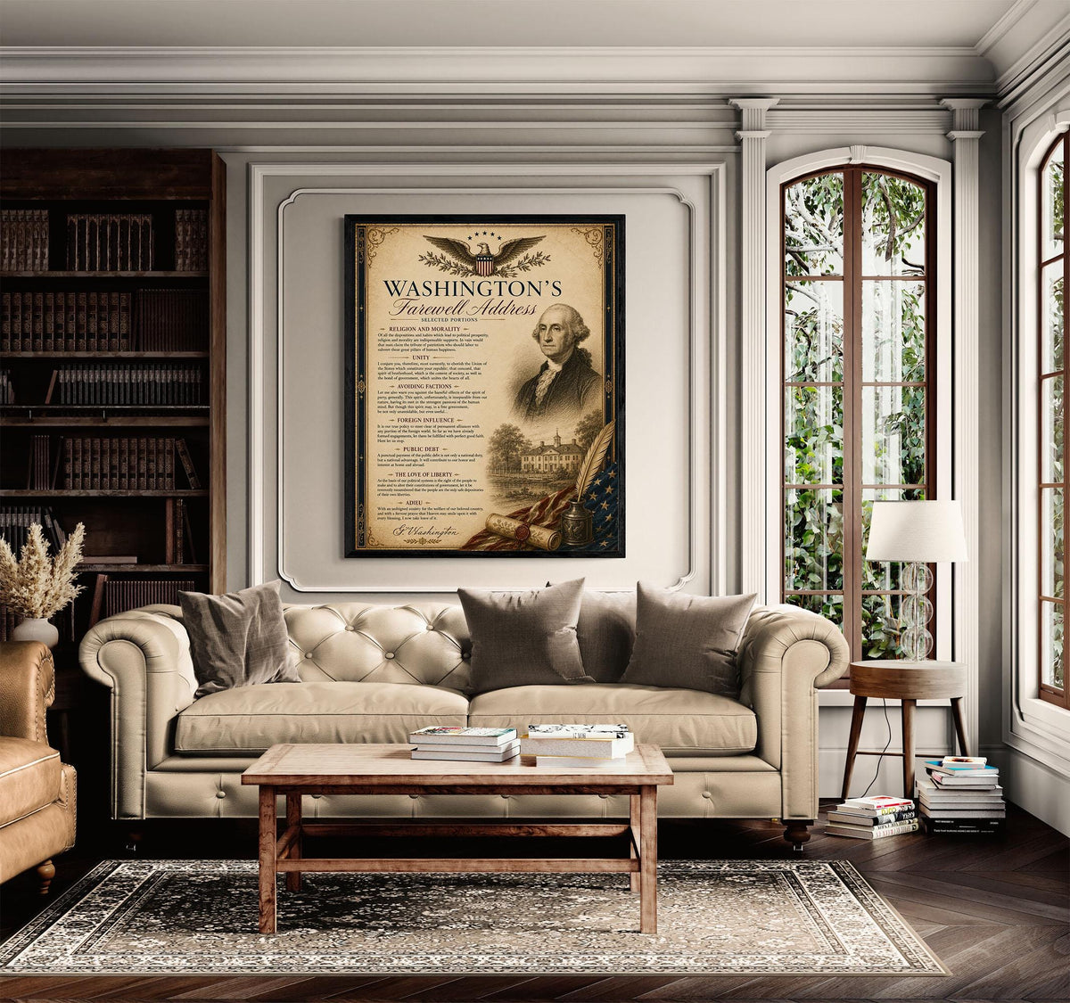 George Washington's Farewell Address Wall Art Print | Historical Americana | Vintage Home Decor