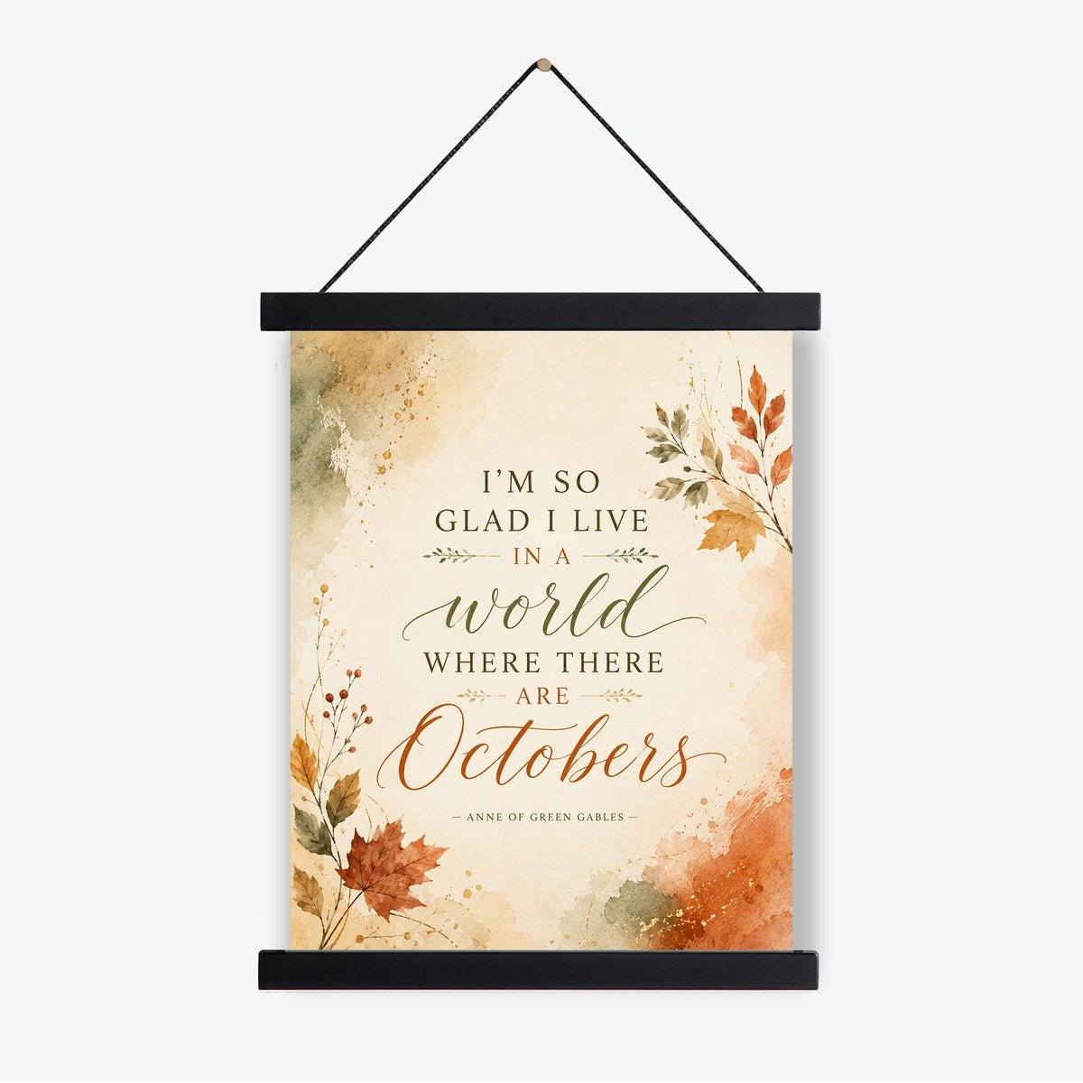 Anne of Green Gables Art Print | Autumn Octobers | Literature Quote | Thanksgiving Home Decor