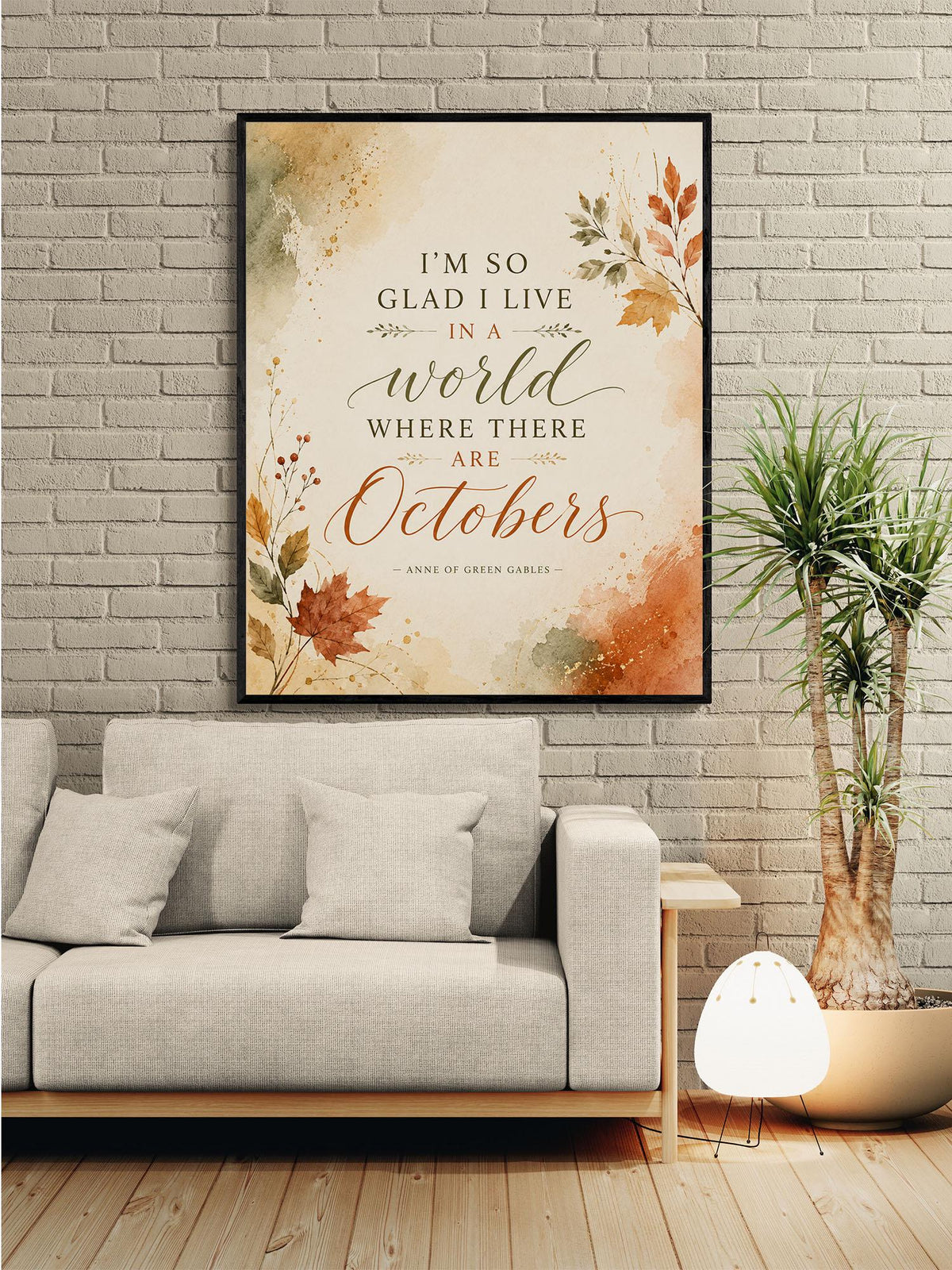 Anne of Green Gables Art Print | Autumn Octobers | Literature Quote | Thanksgiving Home Decor