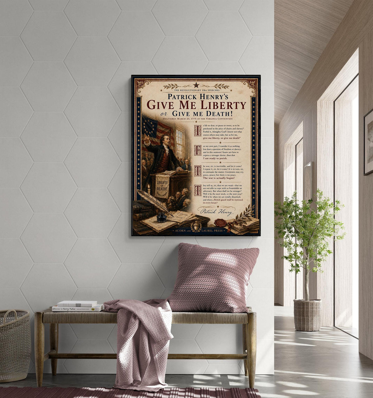 Give Me Liberty Wall Art Print | Patrick Henry Speech | American Revolution | History | Vintage Patriotic Home Decor