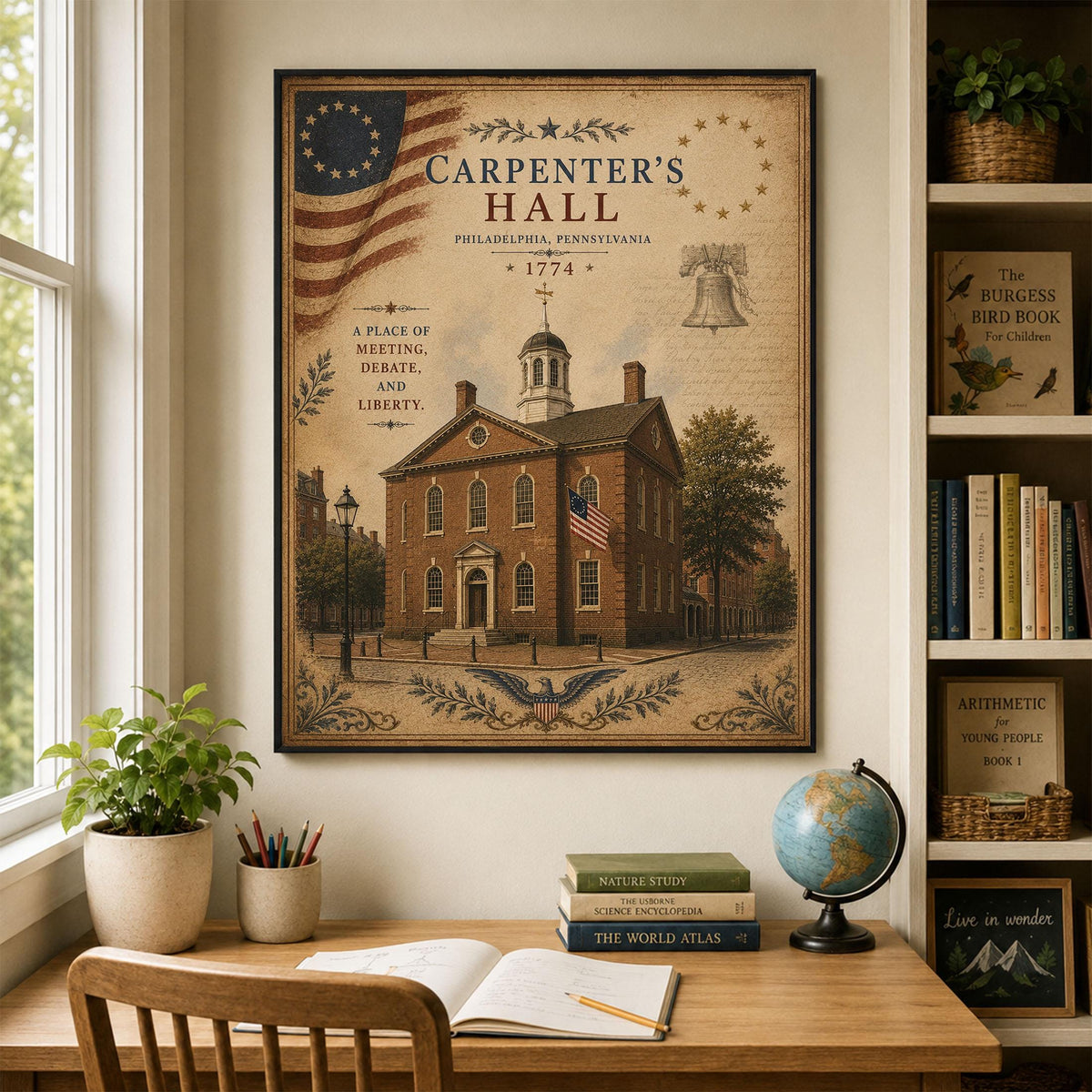 Benjamin Franklin Join or Die Wall Art Print | History Civics Classroom | Patriotic Home Decor