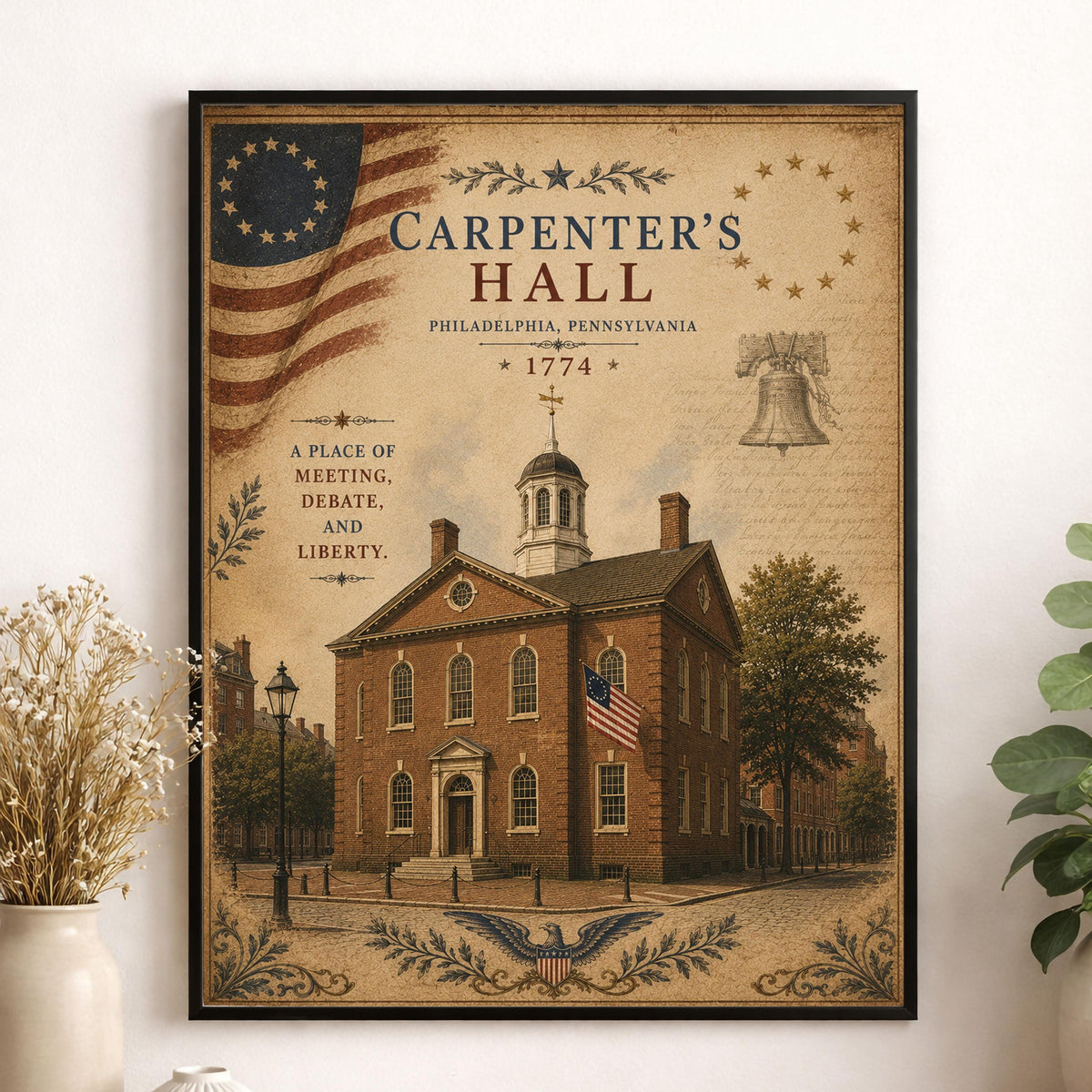 Benjamin Franklin Join or Die Wall Art Print | History Civics Classroom | Patriotic Home Decor