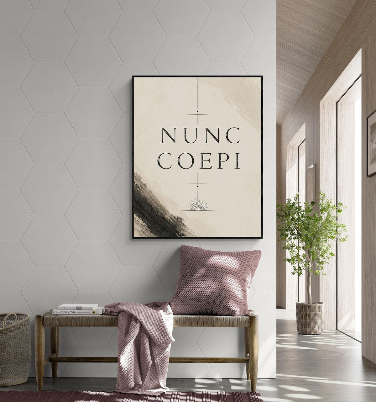 Nunc Coepi Wall Art Print, Latin Quote, Classical Motivation Home Decor