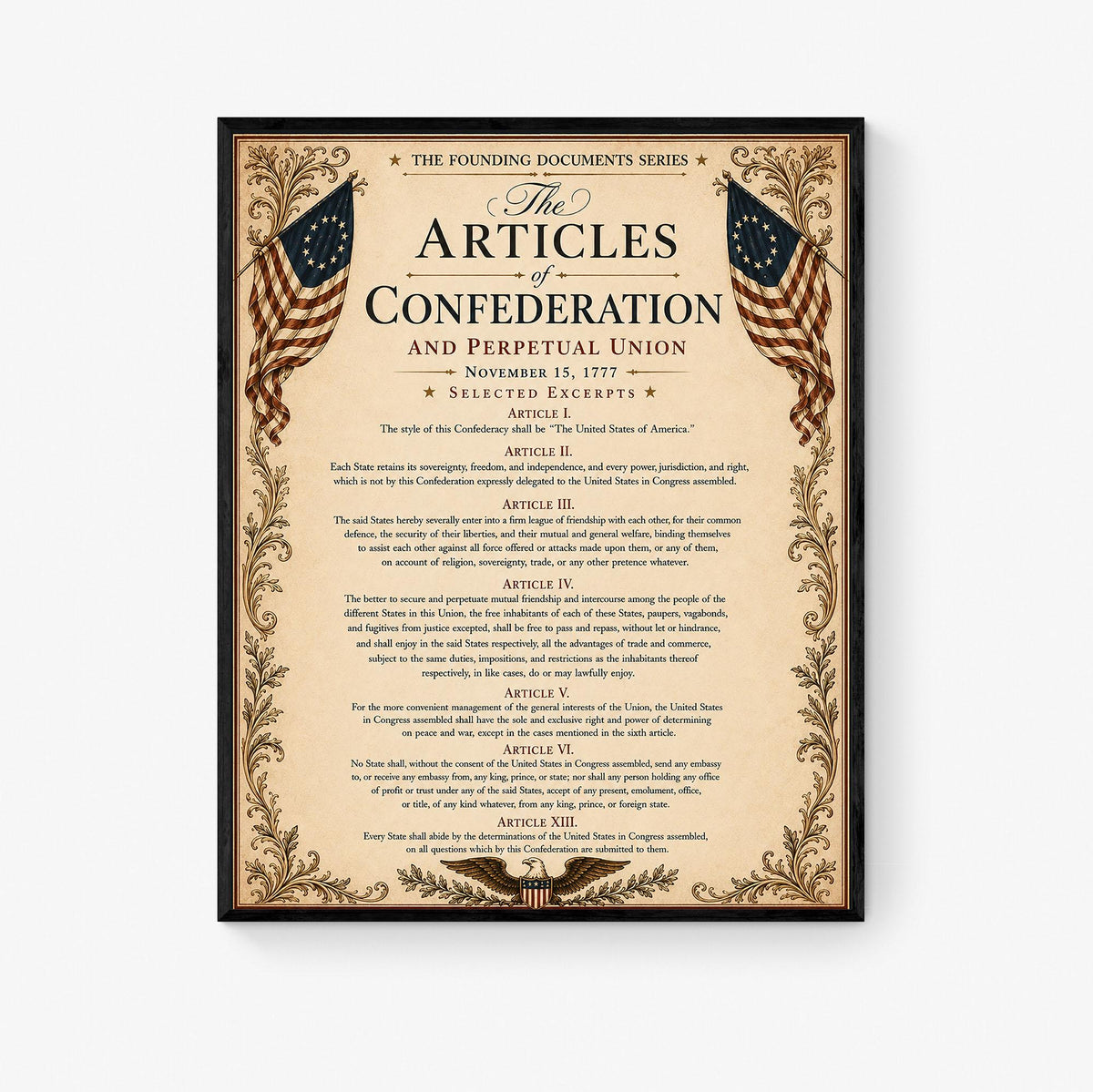 Articles of Confederation Wall Art Print | Historical Americana | Vintage History Home Decor