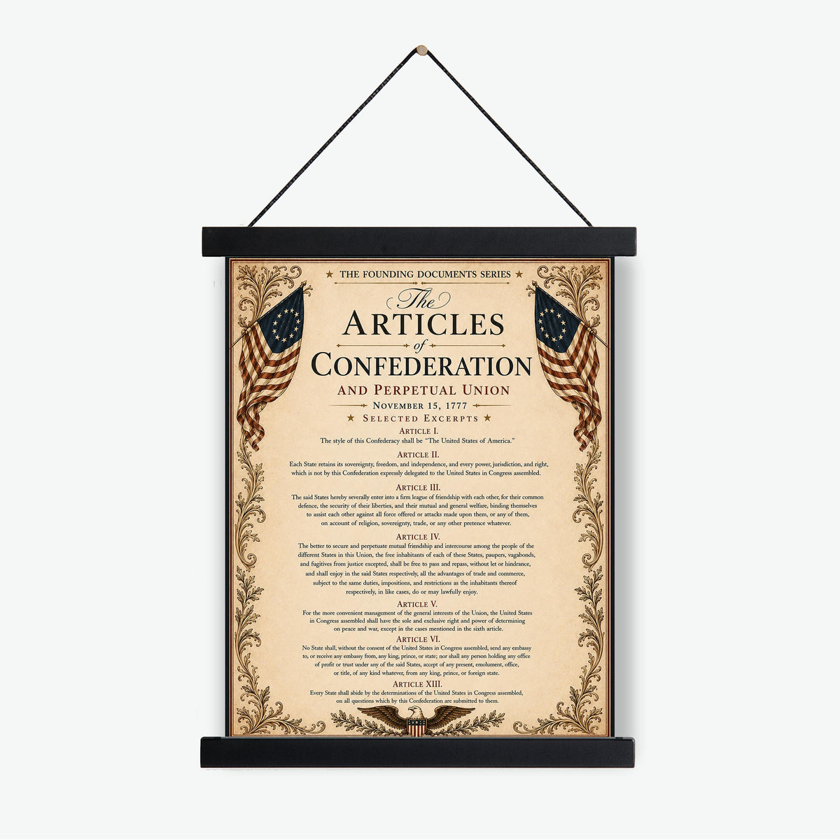 Articles of Confederation Wall Art Print | Historical Americana | Vintage History Home Decor