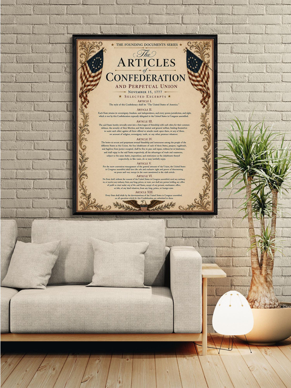 Articles of Confederation Wall Art Print | Historical Americana | Vintage History Home Decor
