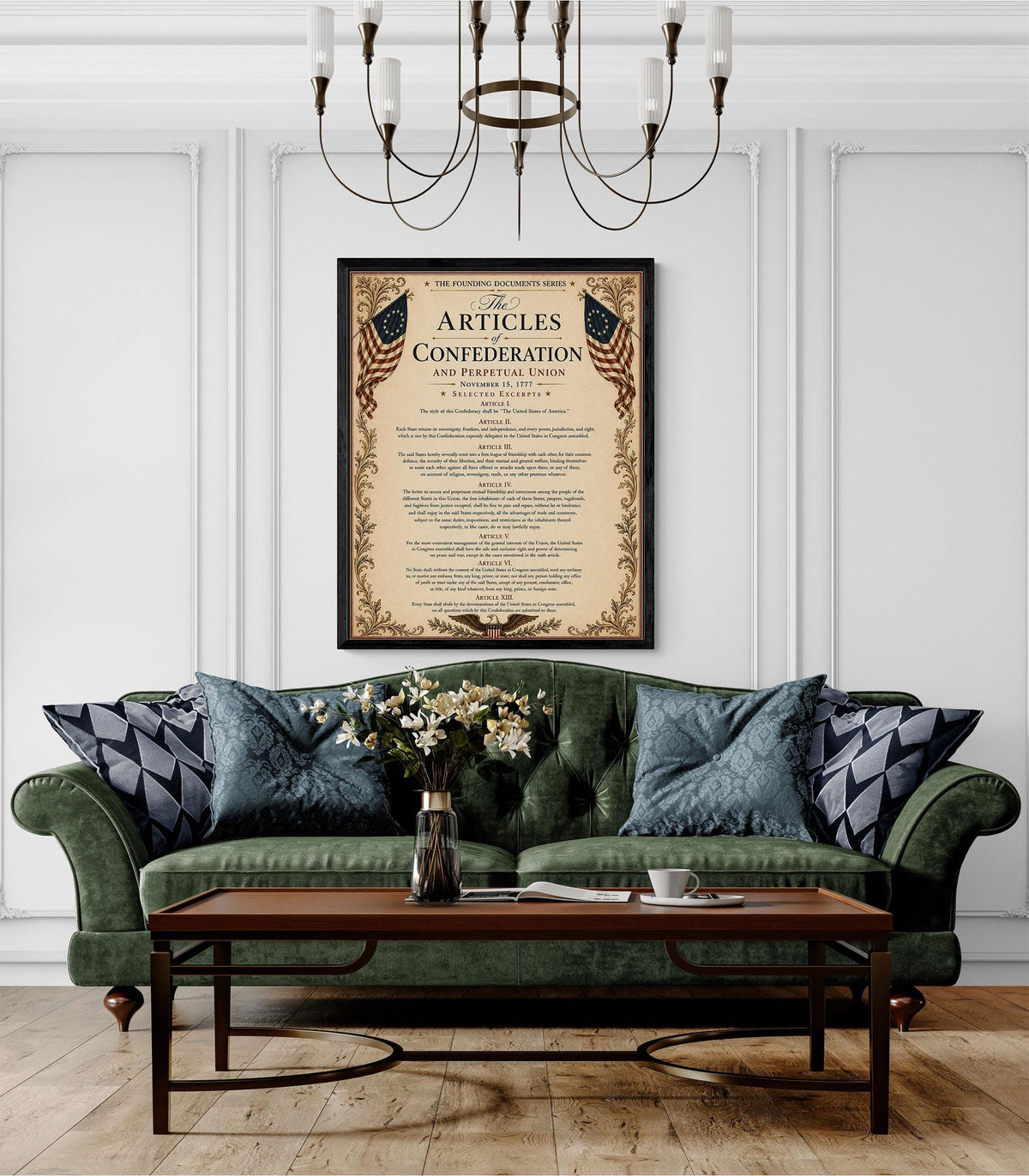 Articles of Confederation Wall Art Print | Historical Americana | Vintage History Home Decor