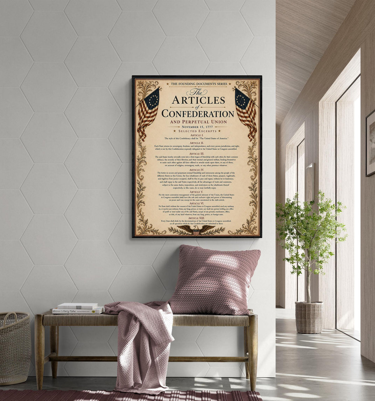 Articles of Confederation Wall Art Print | Historical Americana | Vintage History Home Decor