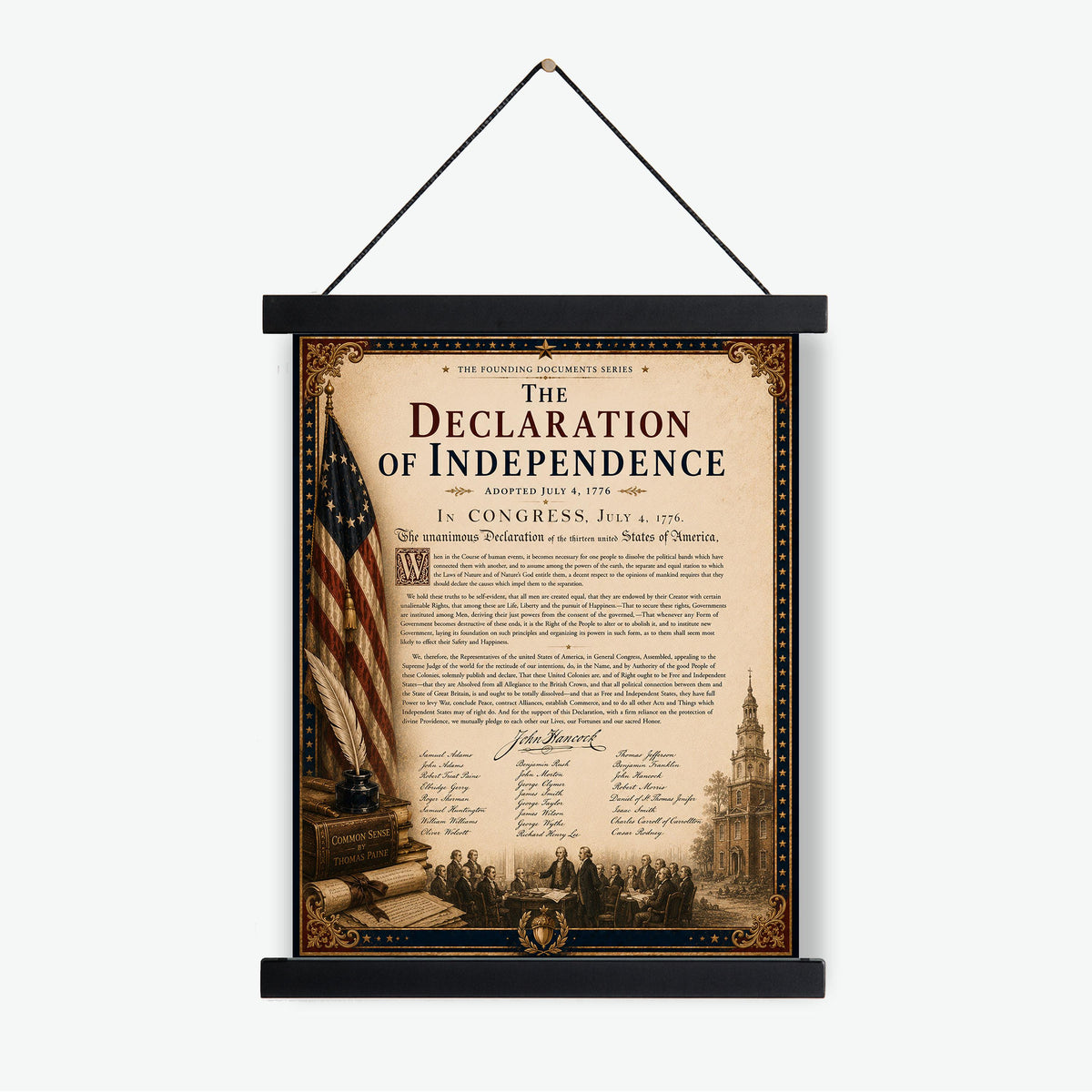 Declaration of Independence Wall Art Print | American Revolution | Founding Documents Home Decor