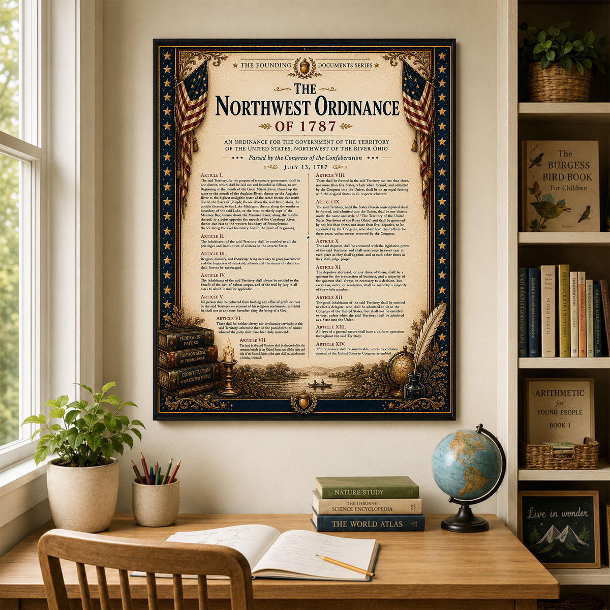 Articles of Confederation Wall Art Print | Historical Americana | Vintage History Home Decor
