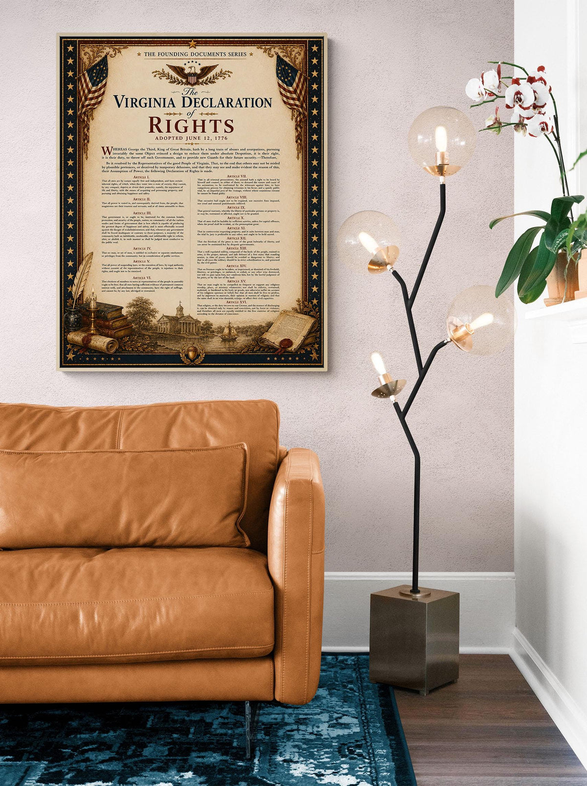 Virginia Declaration of Rights Wall Art Print | Historical Americana | Vintage History Home Decor