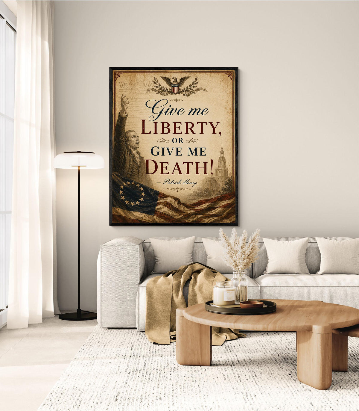 Give Me Liberty Wall Art Print | Patrick Henry | American Revolution | History | Vintage Patriotic Home Decor