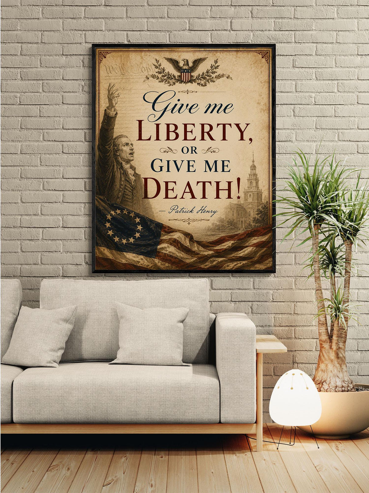 Give Me Liberty Wall Art Print | Patrick Henry | American Revolution | History | Vintage Patriotic Home Decor