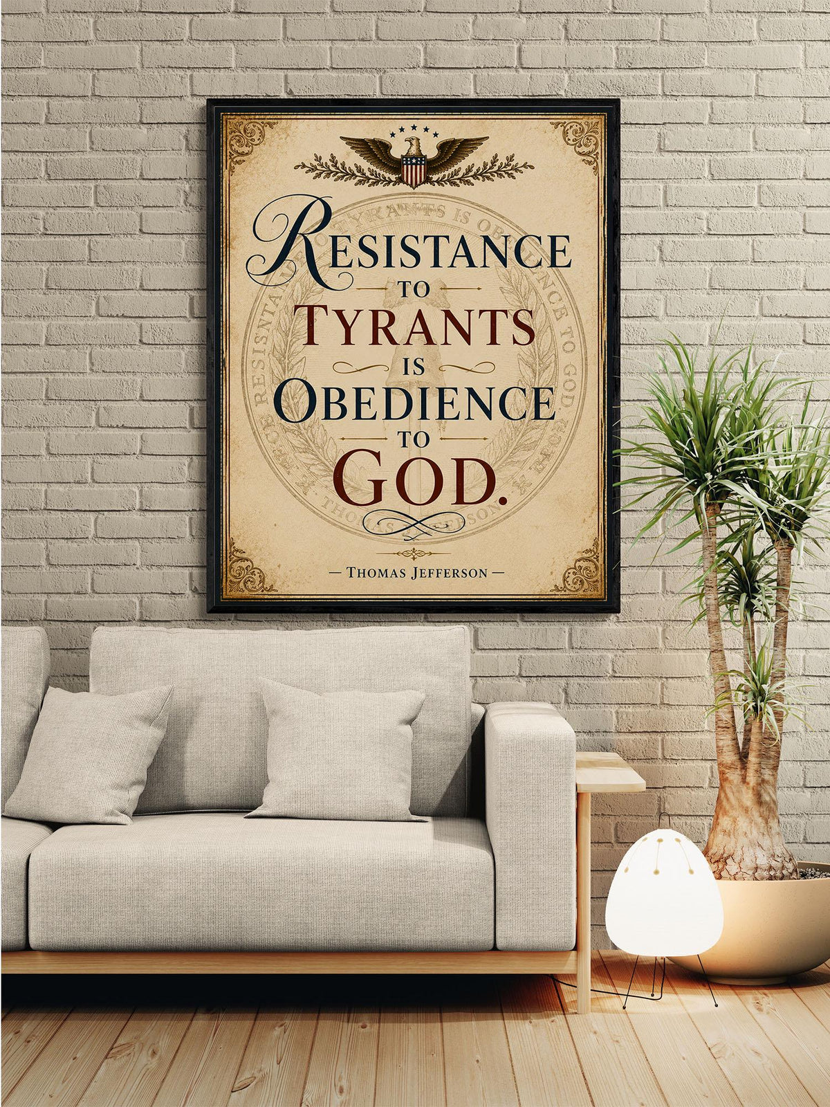 Resistance To Tyrants Art Print | Thomas Jefferson Quote | History | American President | USA Home Decor
