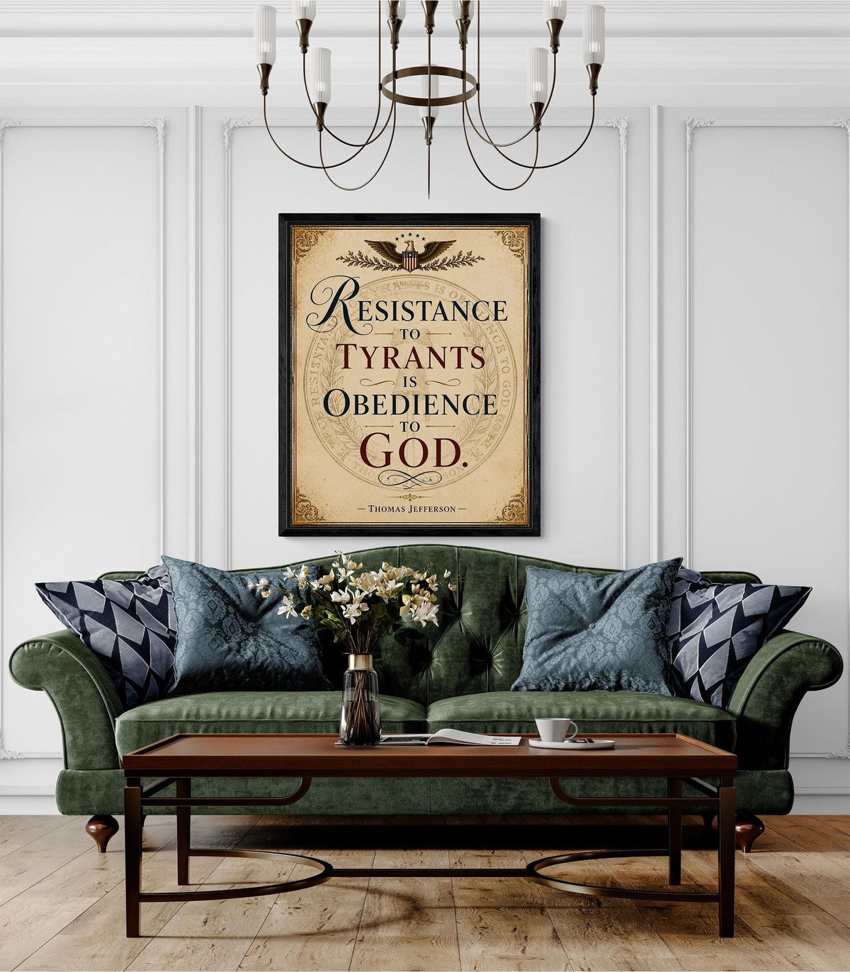 Resistance To Tyrants Art Print | Thomas Jefferson Quote | History | American President | USA Home Decor