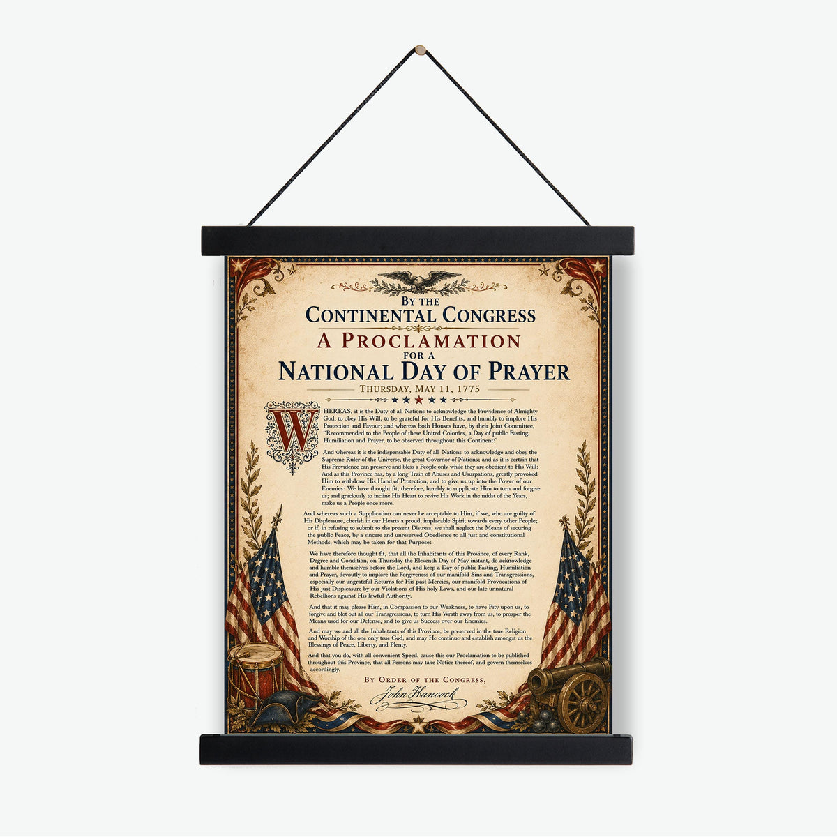 National Day of Prayer Art Print | 1775 Congress Quote | American History | USA Home Decor