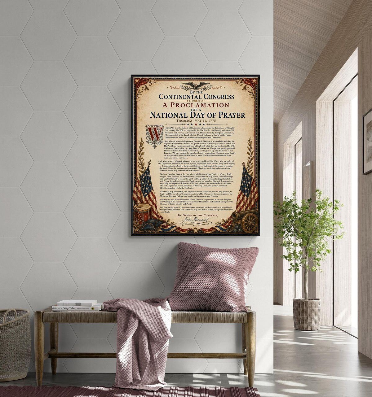 National Day of Prayer Art Print | 1775 Congress Quote | American History | USA Home Decor