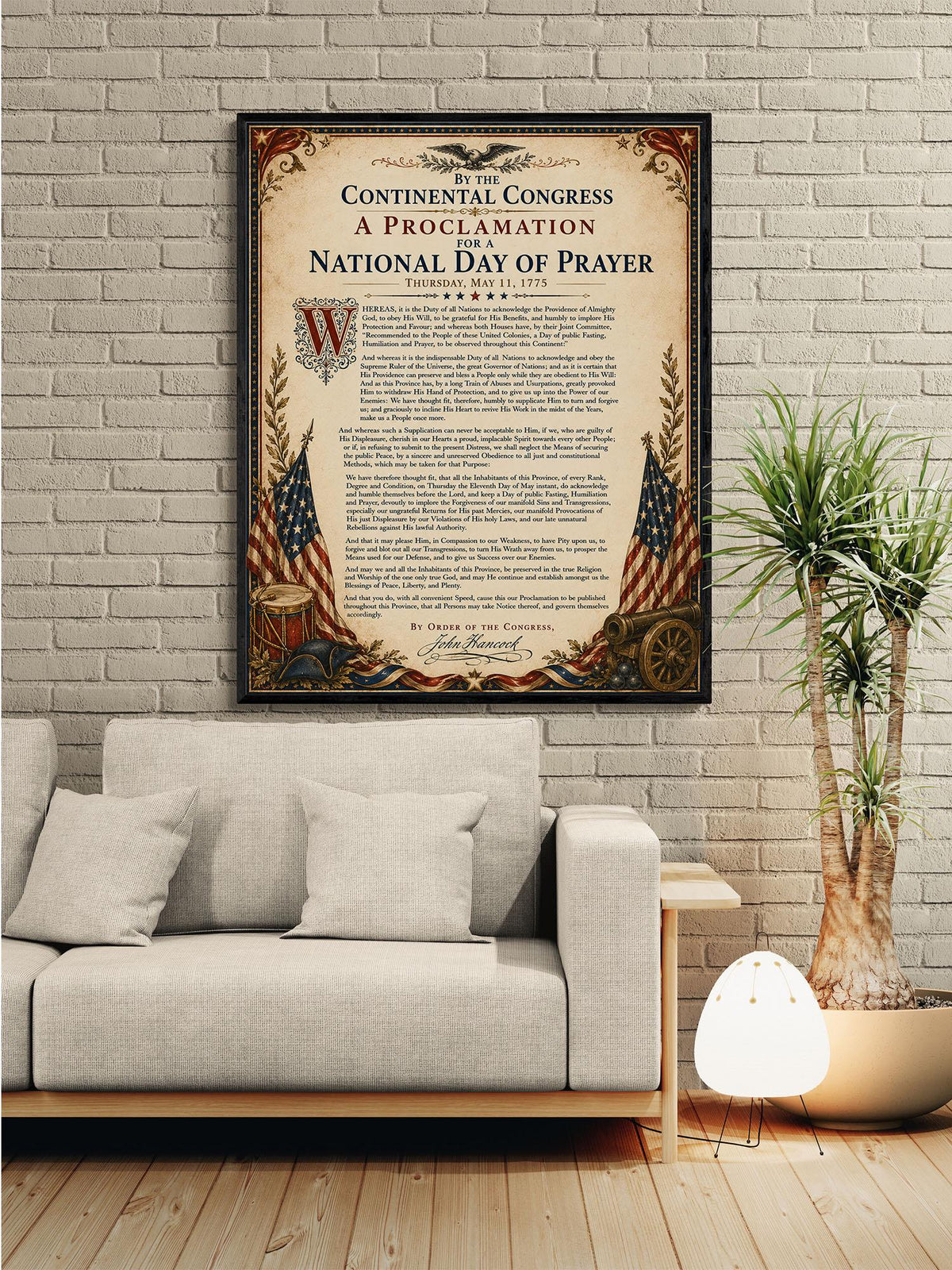 National Day of Prayer Art Print | 1775 Congress Quote | American History | USA Home Decor