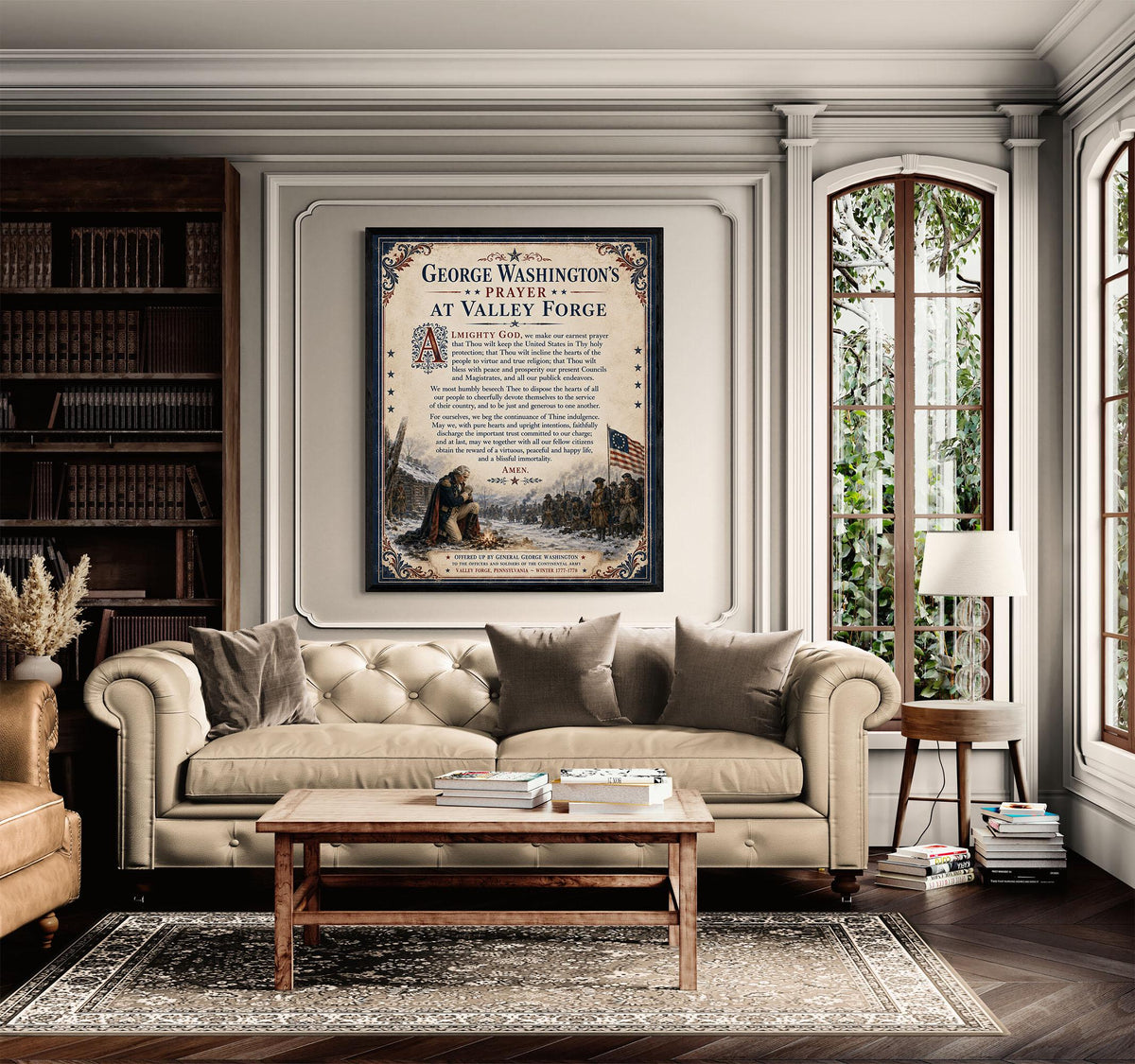 George Washington Prayer Art Print | Valley Forge | American History | USA Home Decor