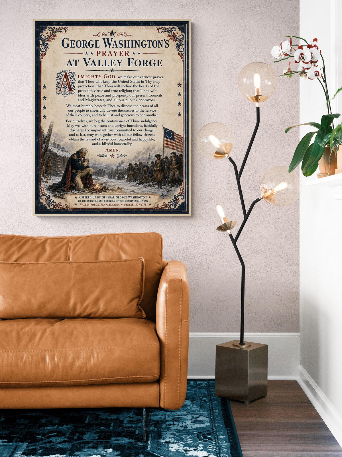 George Washington Prayer Art Print | Valley Forge | American History | USA Home Decor