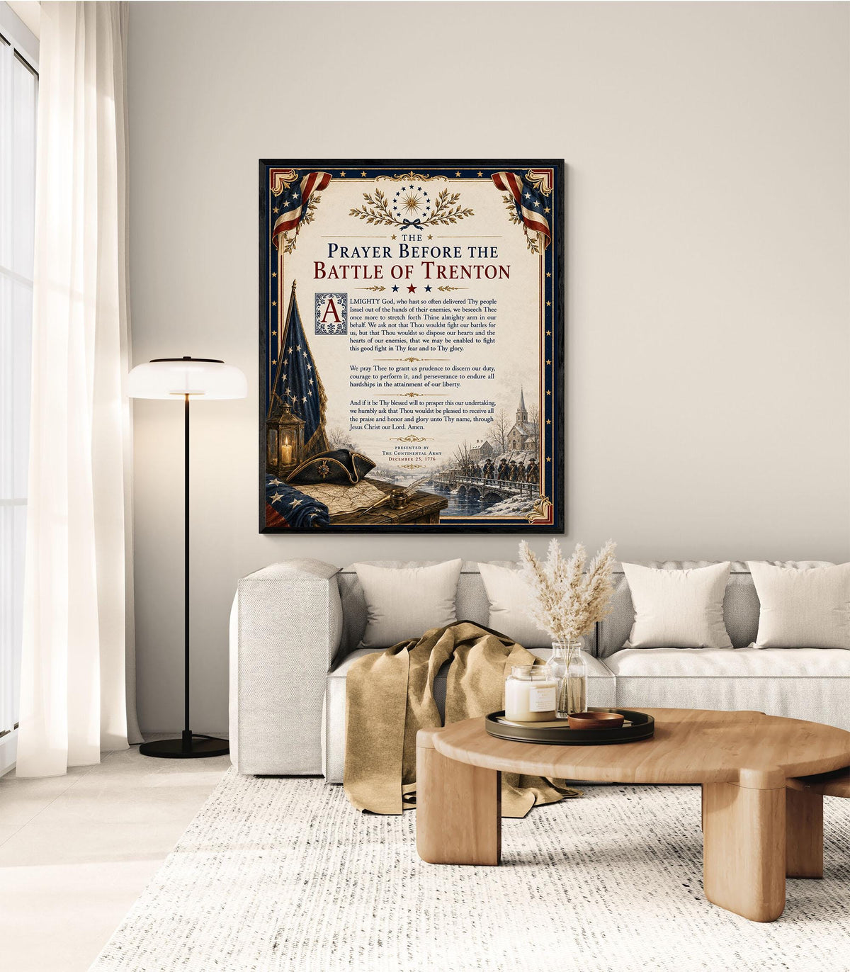 Battle of Trenton Prayer Art Print | American History | USA Home Decor