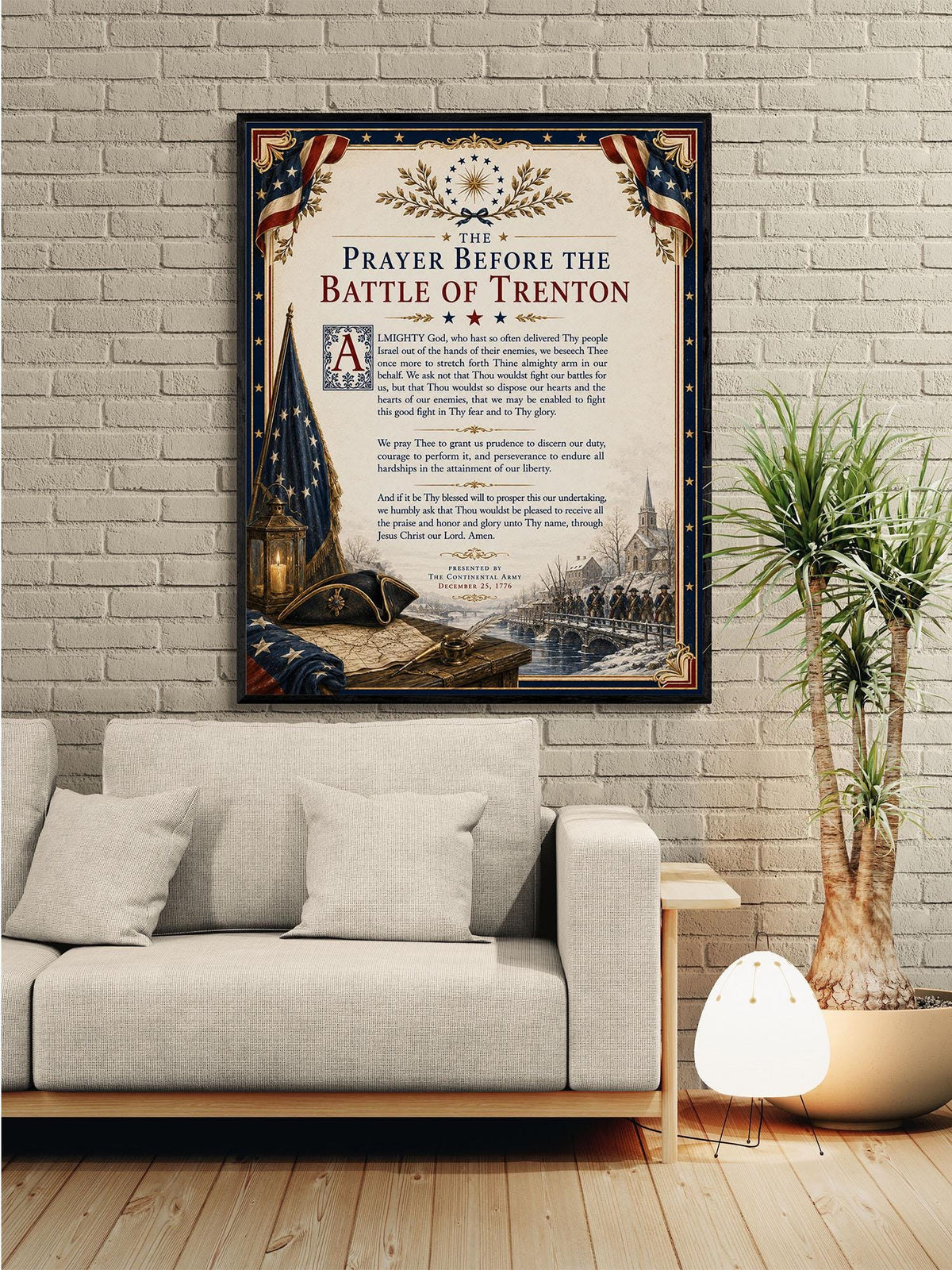 Battle of Trenton Prayer Art Print | American History | USA Home Decor