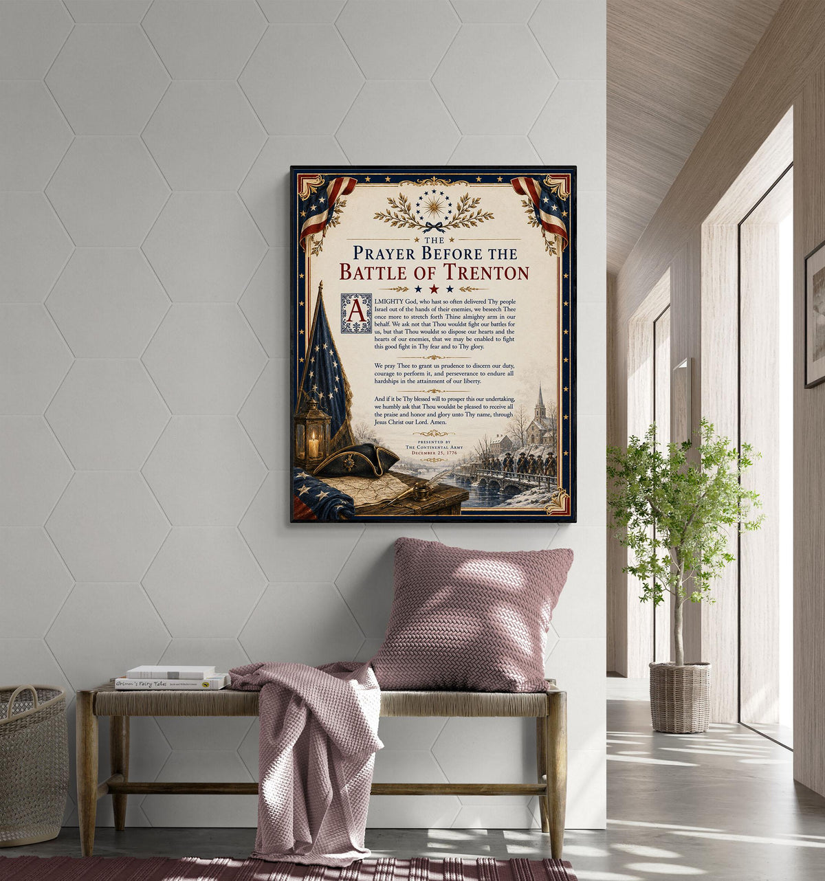Battle of Trenton Prayer Art Print | American History | USA Home Decor