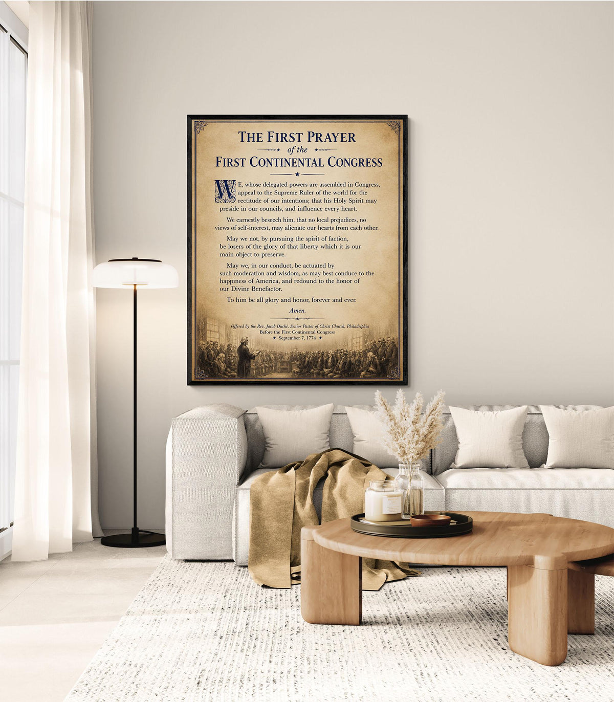 First Prayer of the Continental Congress Art Print | American History | USA Home Decor