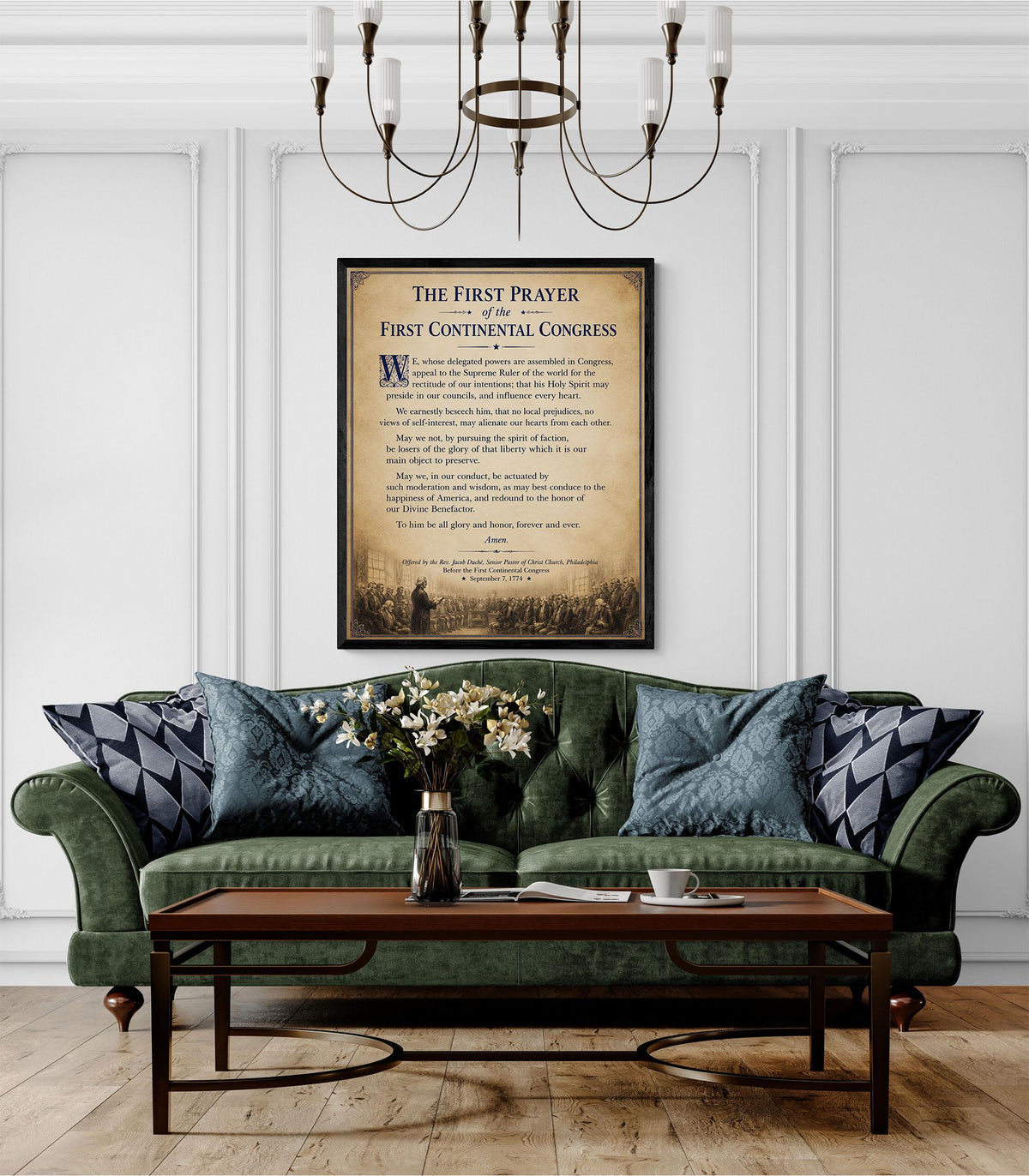 First Prayer of the Continental Congress Art Print | American History | USA Home Decor