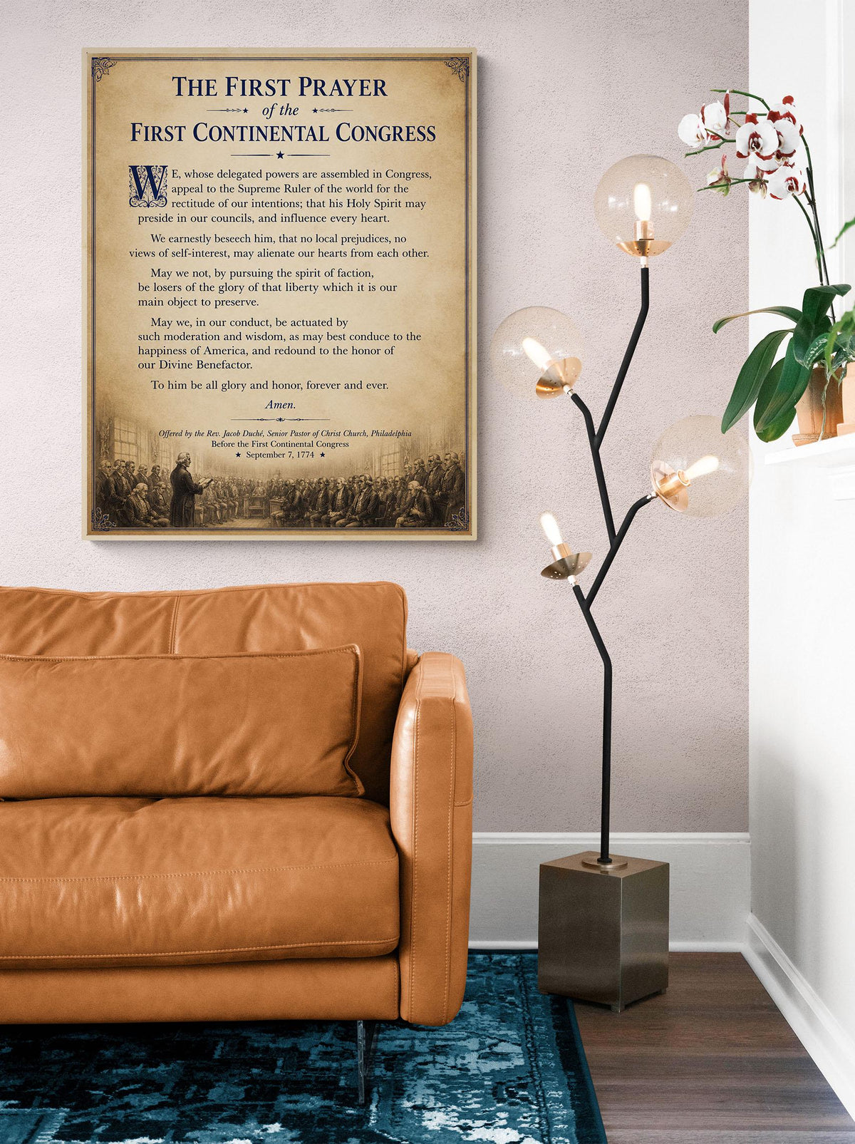 First Prayer of the Continental Congress Art Print | American History | USA Home Decor