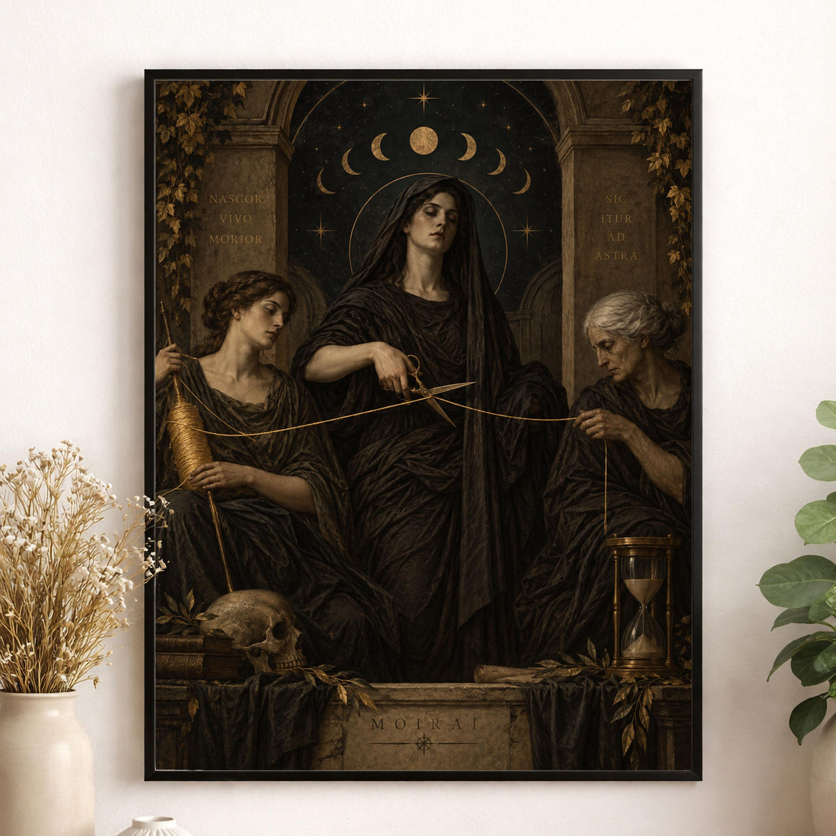 The Fates Moirai Art Print | Greek Mythology | Gods and Goddess | Home Decor