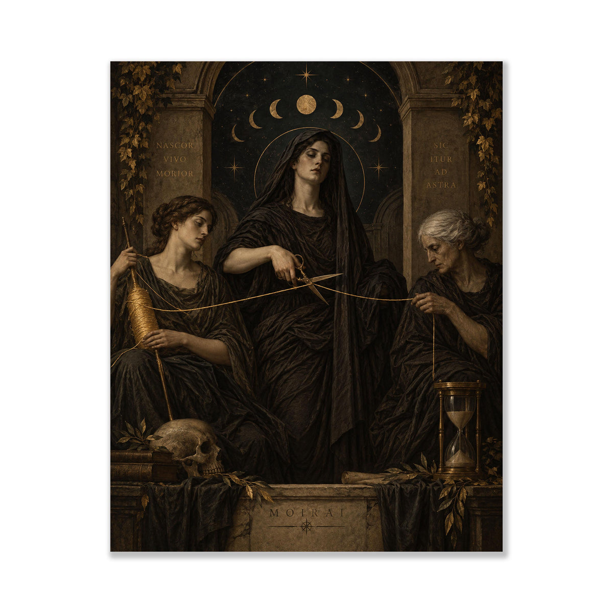 The Fates Moirai Art Print | Greek Mythology | Gods and Goddess | Home Decor