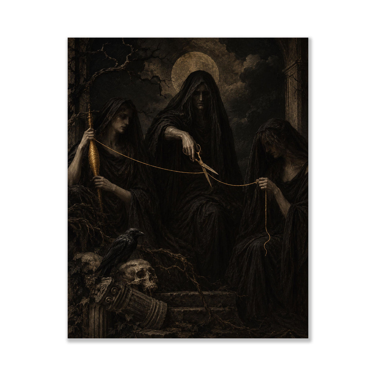 The Dark Fates Art Print | Halloween | Greek Mythology | Gods and Goddess | Home Decor