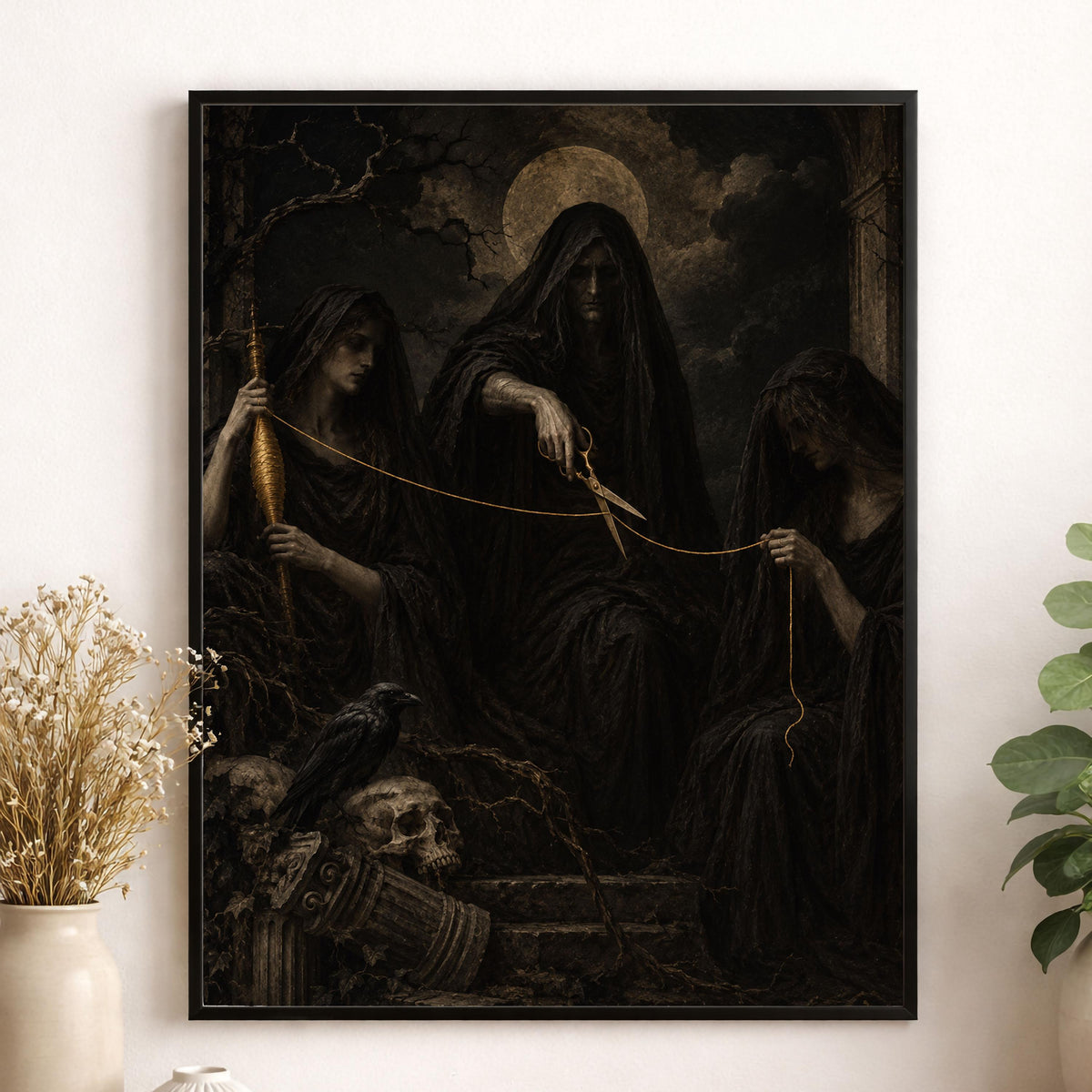 The Dark Fates Art Print | Halloween | Greek Mythology | Gods and Goddess | Home Decor