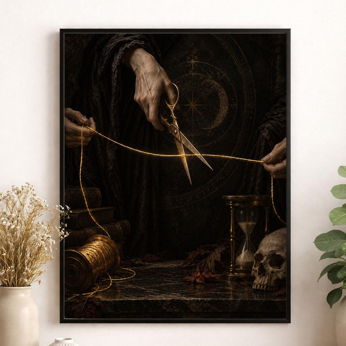 Faith Cutting Thread Of Life Art Print | Halloween | Greek Mythology | Gods and Goddess | Home Decor