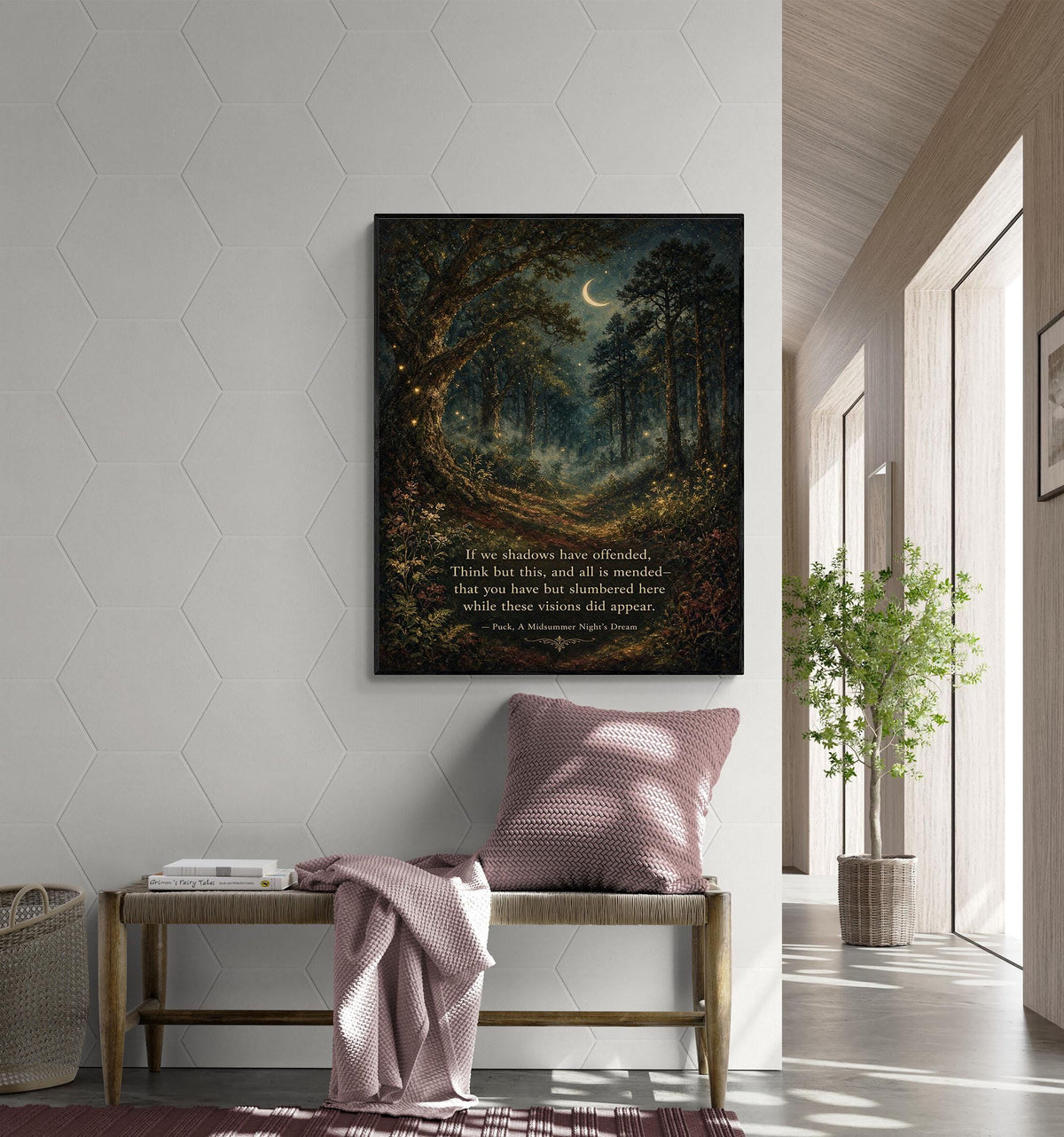 If We Shadows Have Offended Wall Art Print | Shakespeare Quote | Midsummer Night's Dream | Literary Home Decor