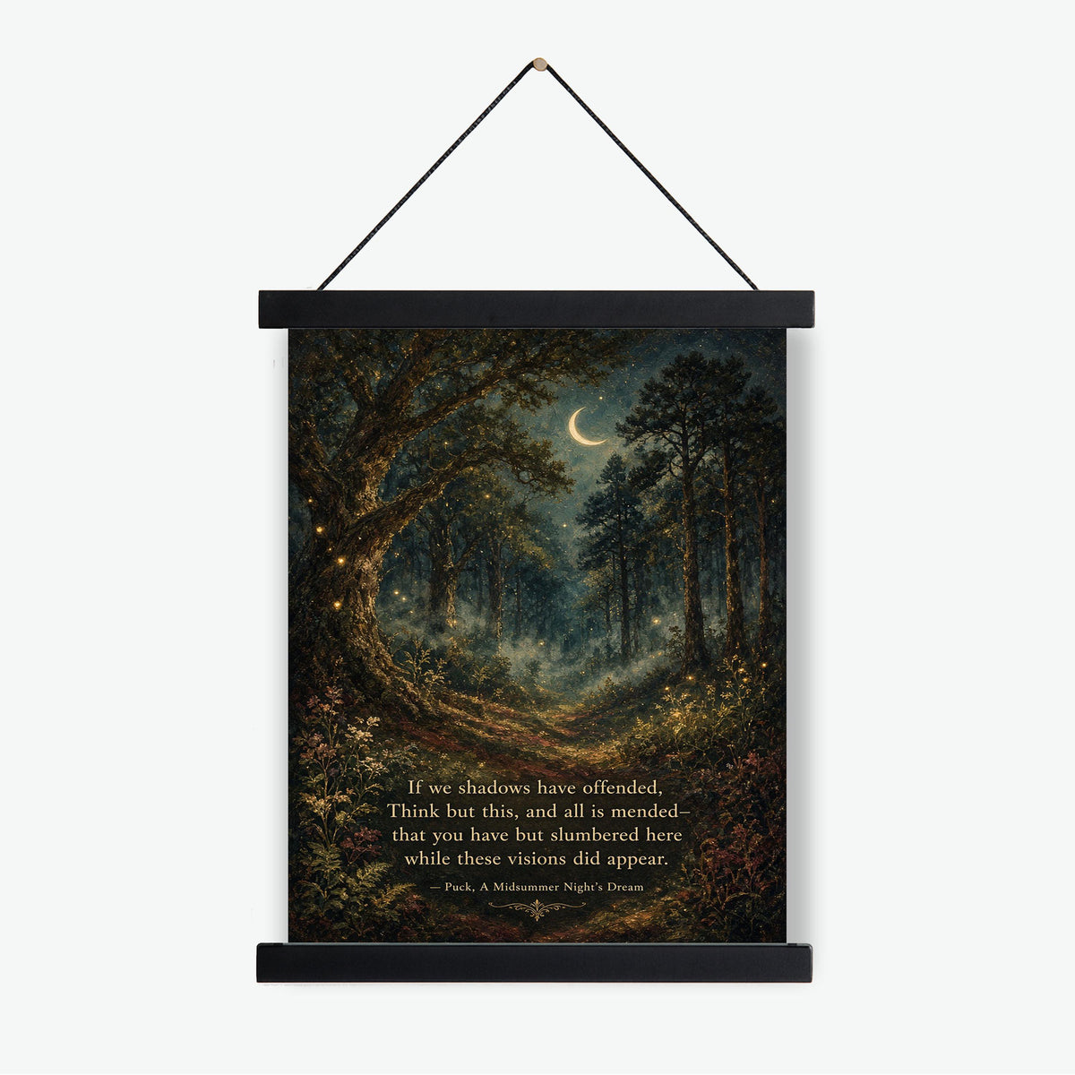 If We Shadows Have Offended Wall Art Print | Shakespeare Quote | Midsummer Night's Dream | Literary Home Decor