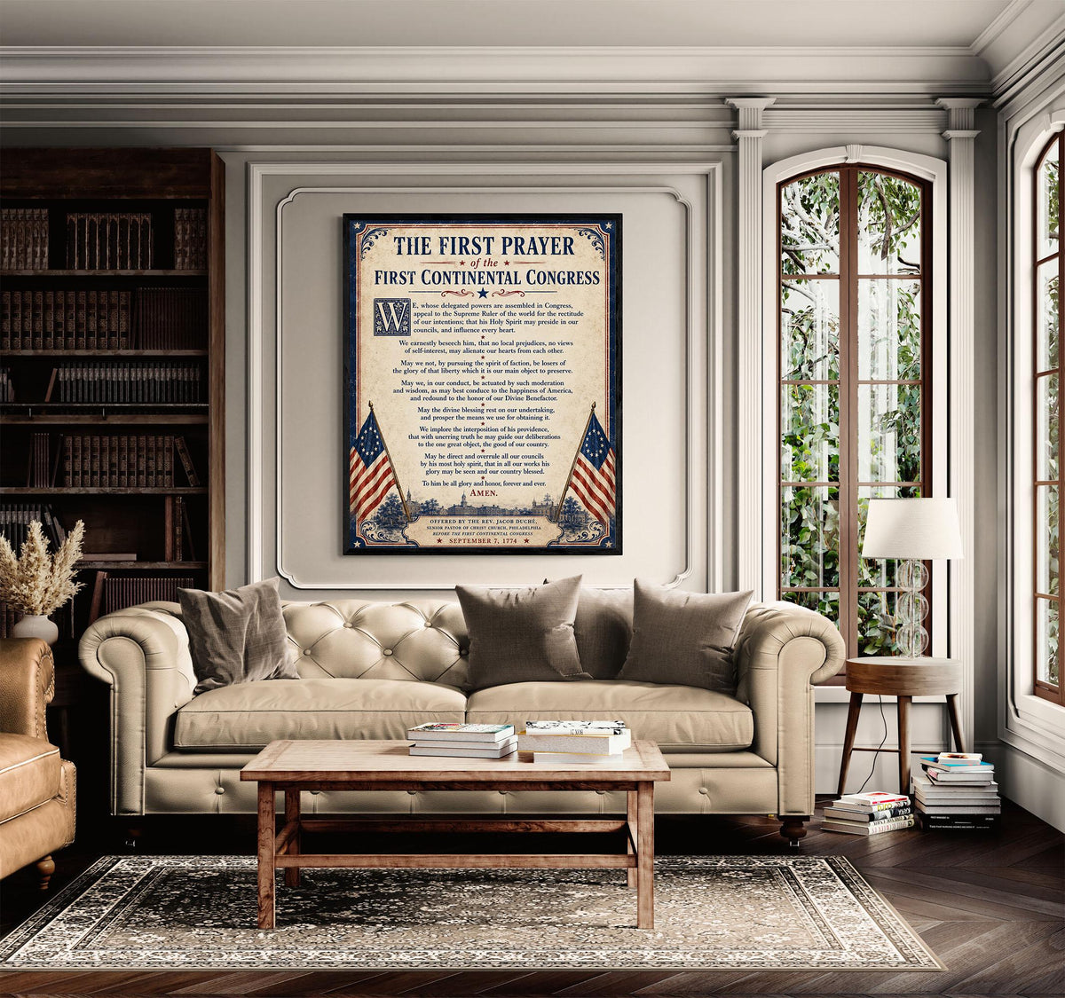 First Continental Congress Prayer Art Print | American 1774 History | USA Home Decor