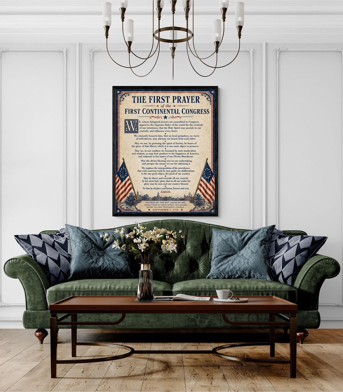 First Continental Congress Prayer Art Print | American 1774 History | USA Home Decor