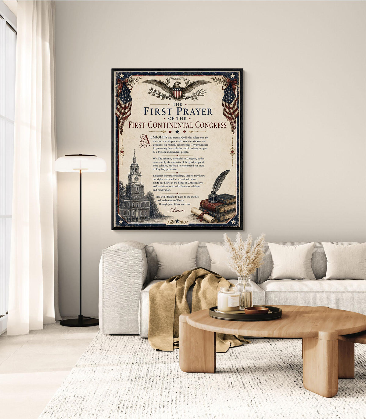 First Continental Congress Prayer Art Print | American History | USA Home Decor