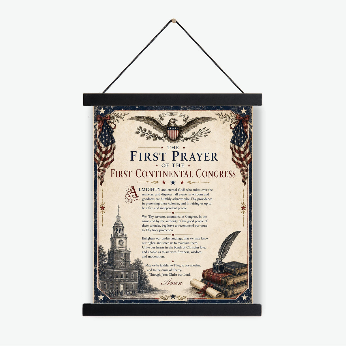 First Continental Congress Prayer Art Print | American History | USA Home Decor