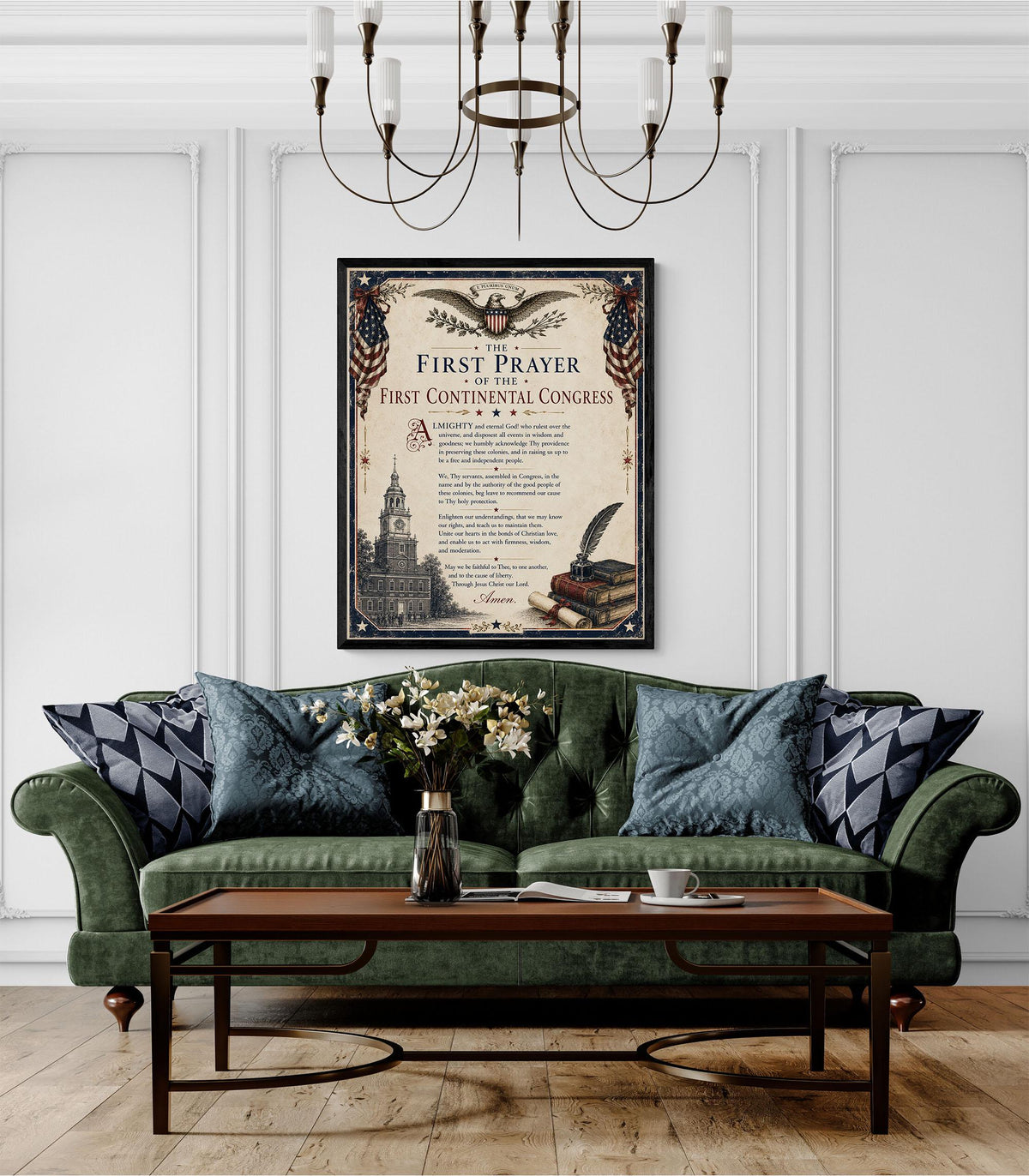 First Continental Congress Prayer Art Print | American History | USA Home Decor