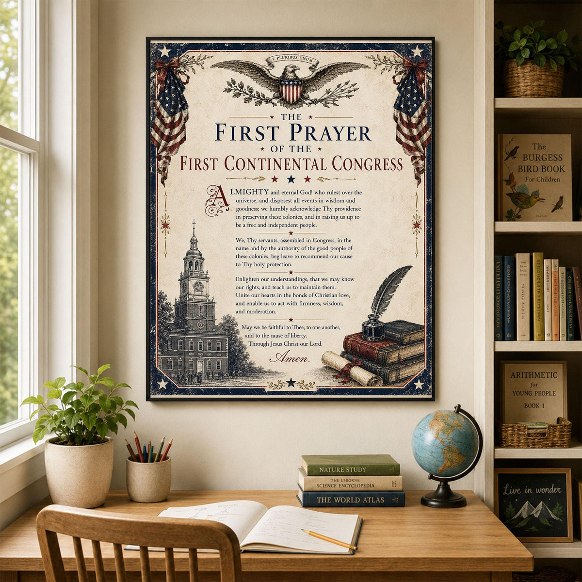 First Continental Congress Prayer Art Print | American History | USA Home Decor